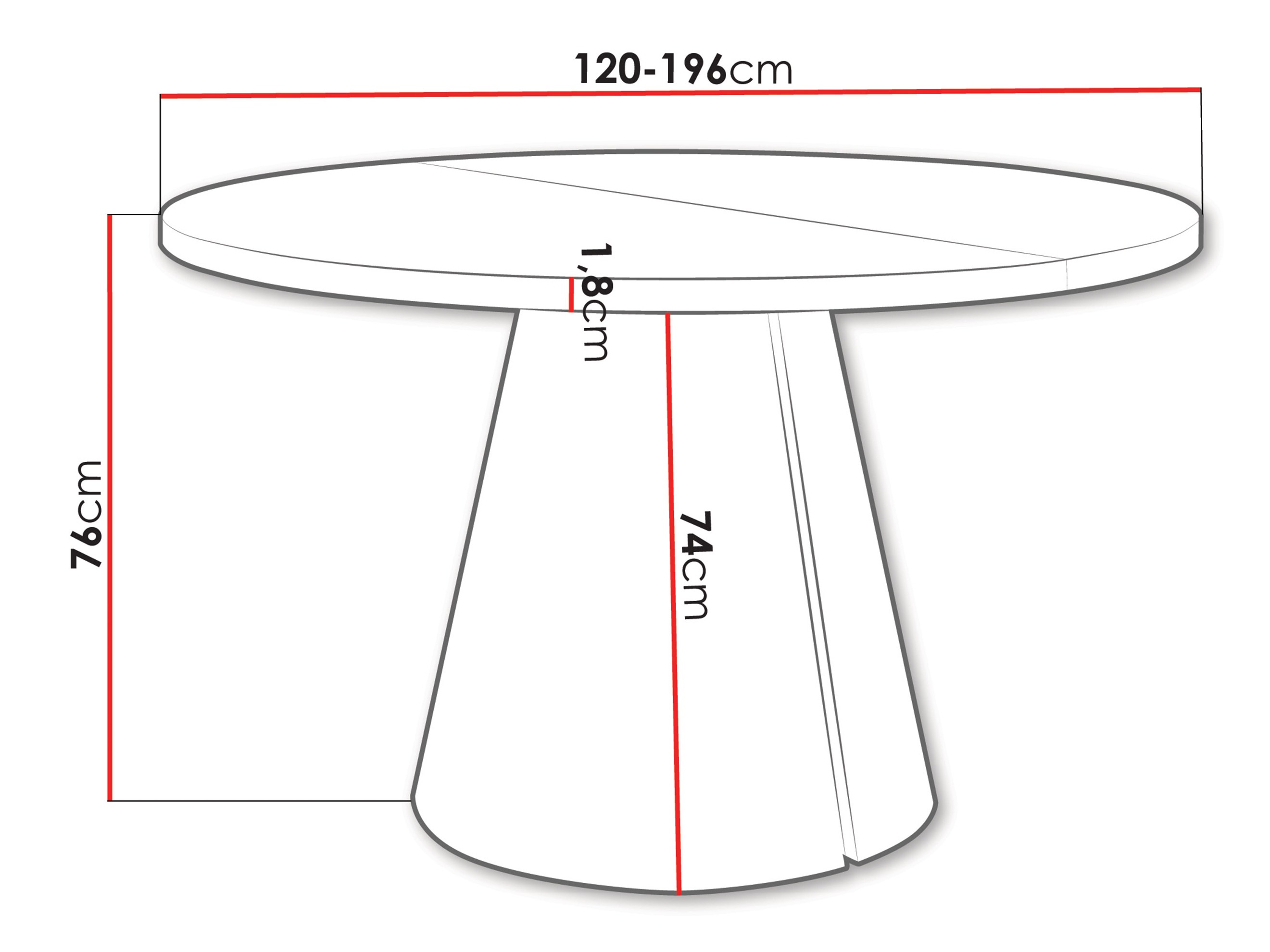 Τραπέζι Oswego 168 (Άσπρο)