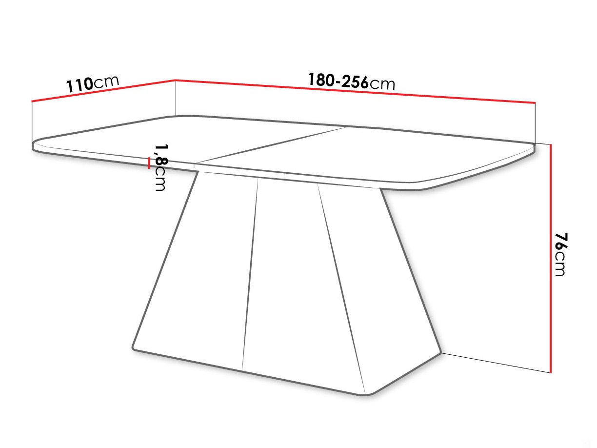 Τραπέζι Oswego 170 (Άσπρο)