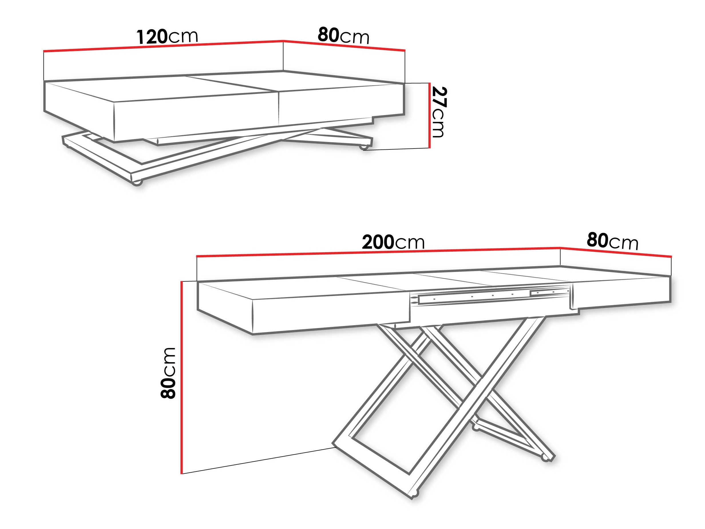 Coffee table transformer Oswego 171 (Walnut)