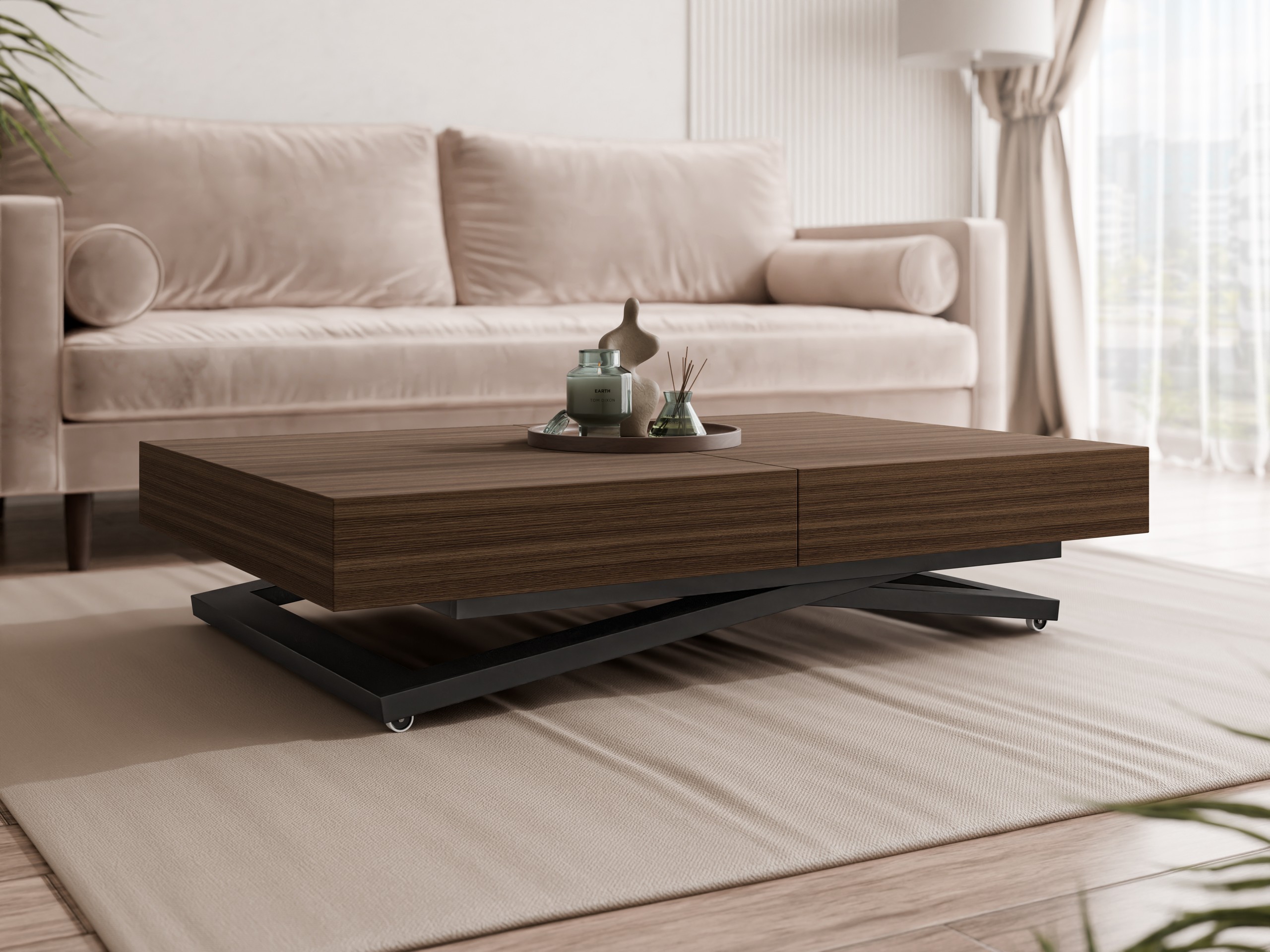 Πολυμορφικό τραπέζι σαλονιού Oswego 171 (Καρυδί)