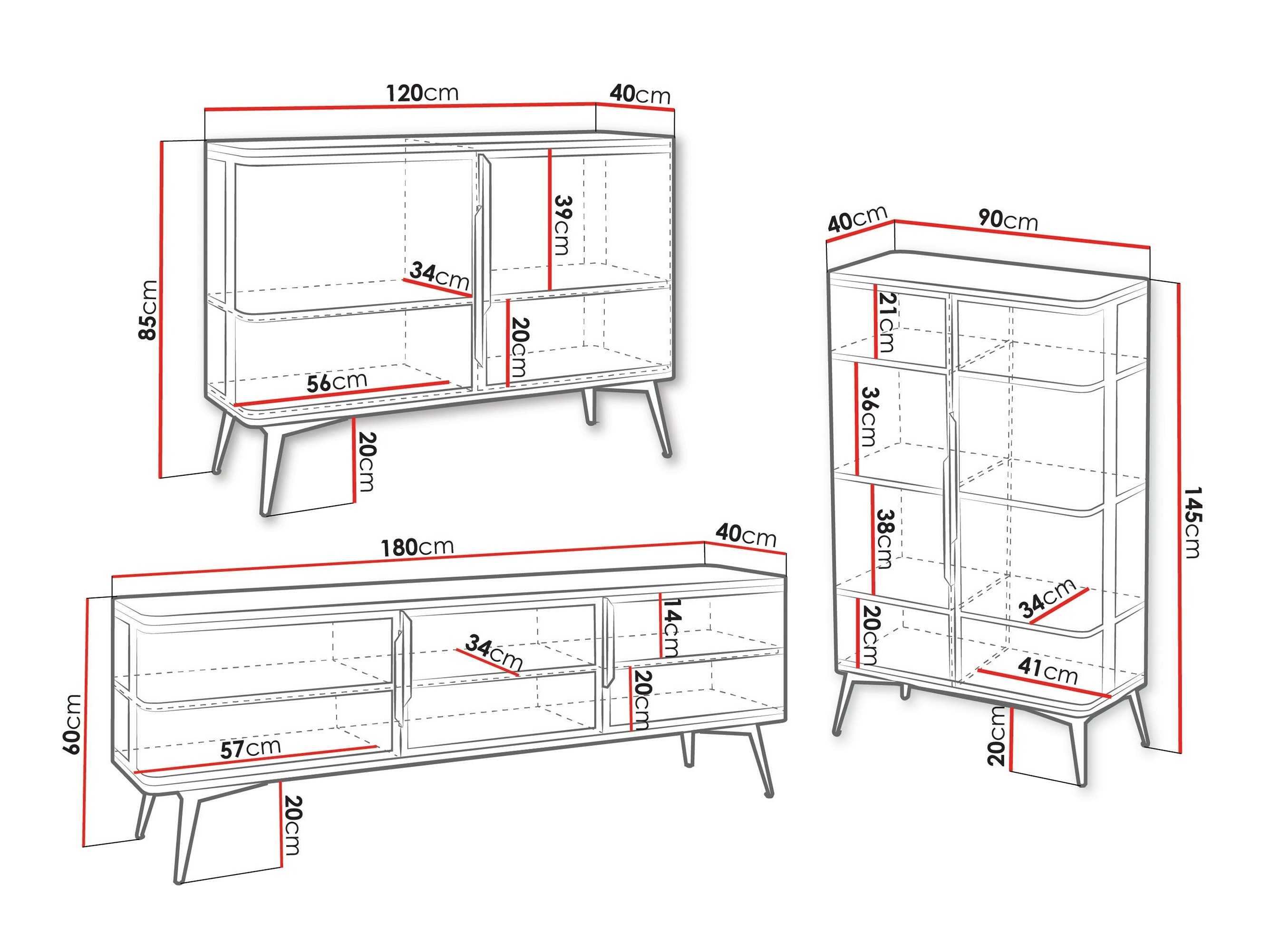 Σετ επίπλων σαλονιού Camfelo 104 (Μαύρο)