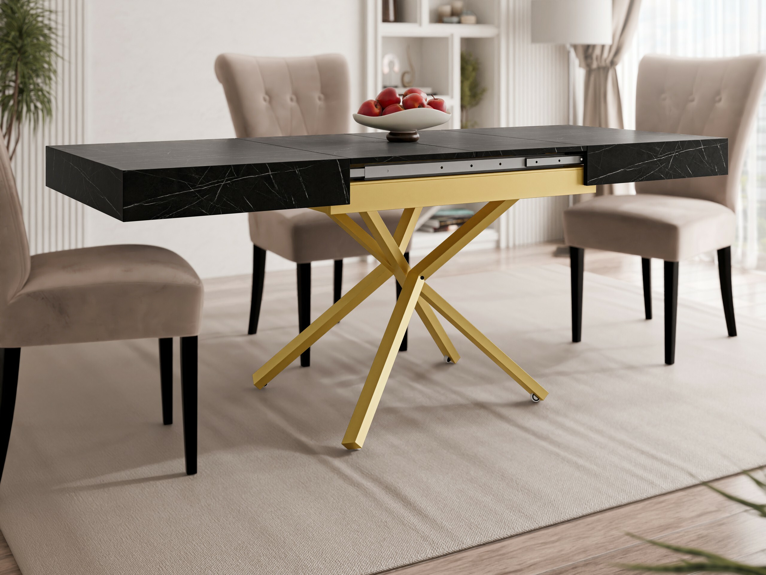 Coffee table transformer Oswego 178 (Black marble)