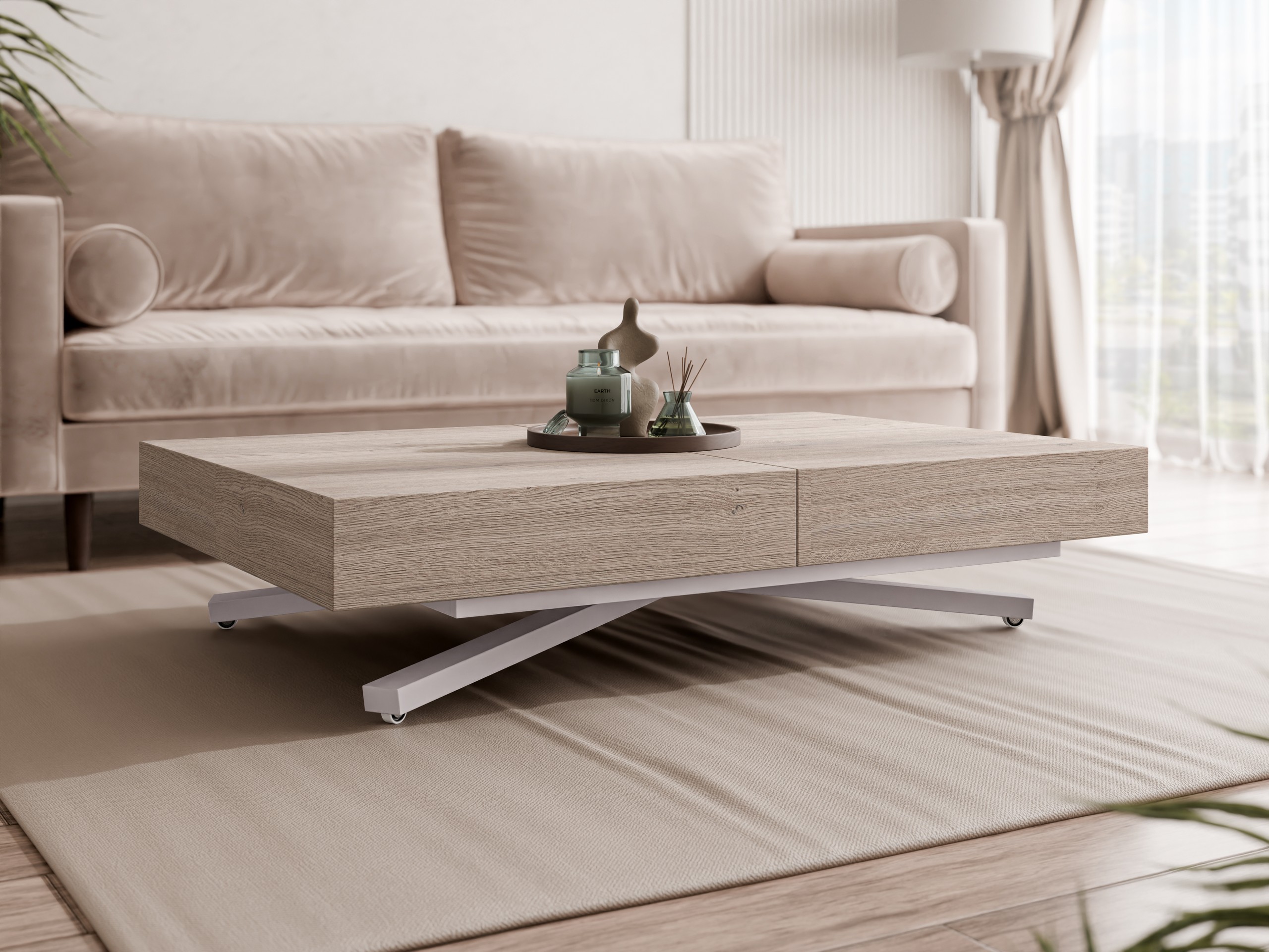 Πολυμορφικό τραπέζι σαλονιού Oswego 177 (Δρυς)