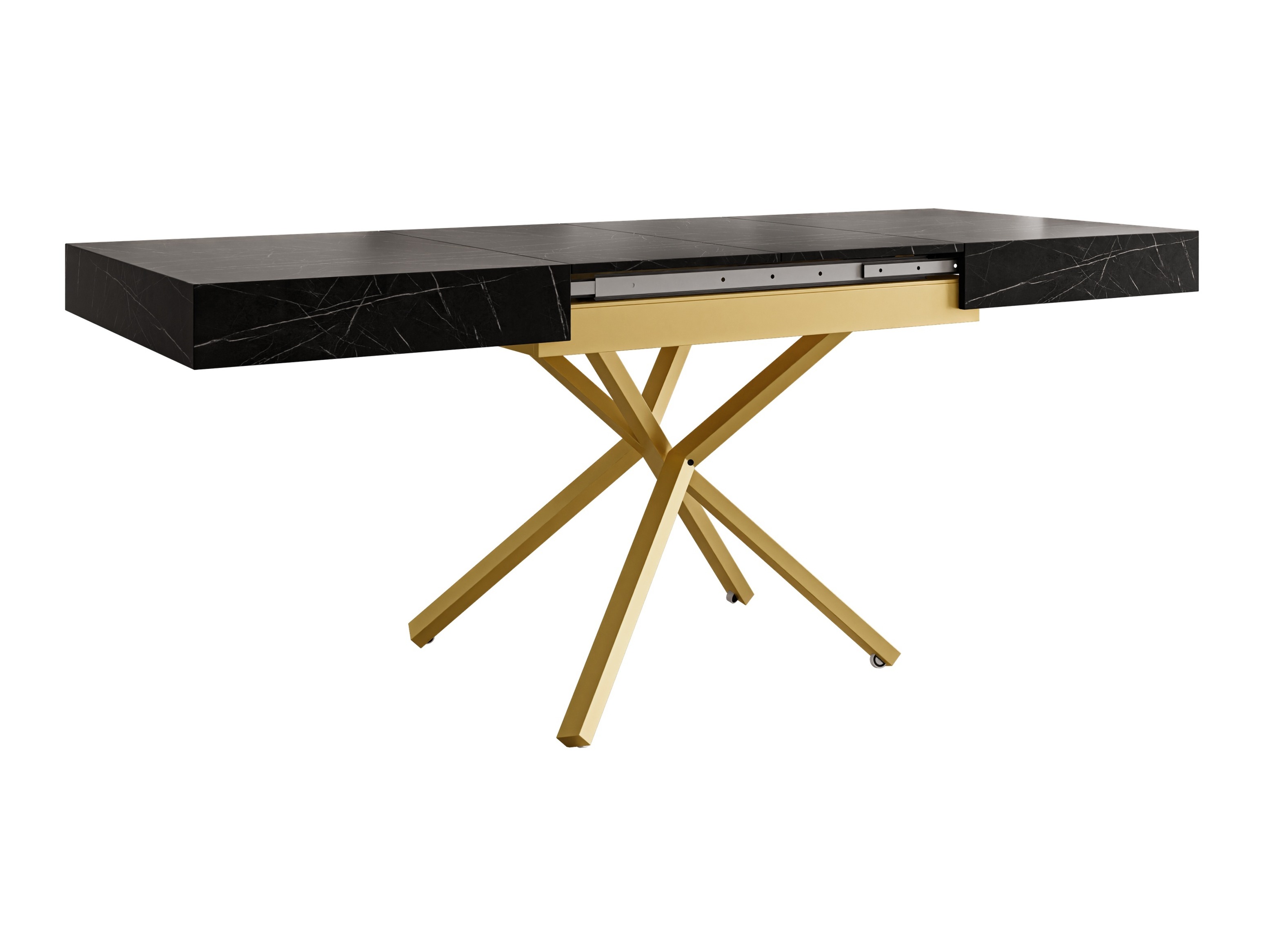 Πολυμορφικό τραπέζι σαλονιού Oswego 178 (Μαύρο μάρμαρο)