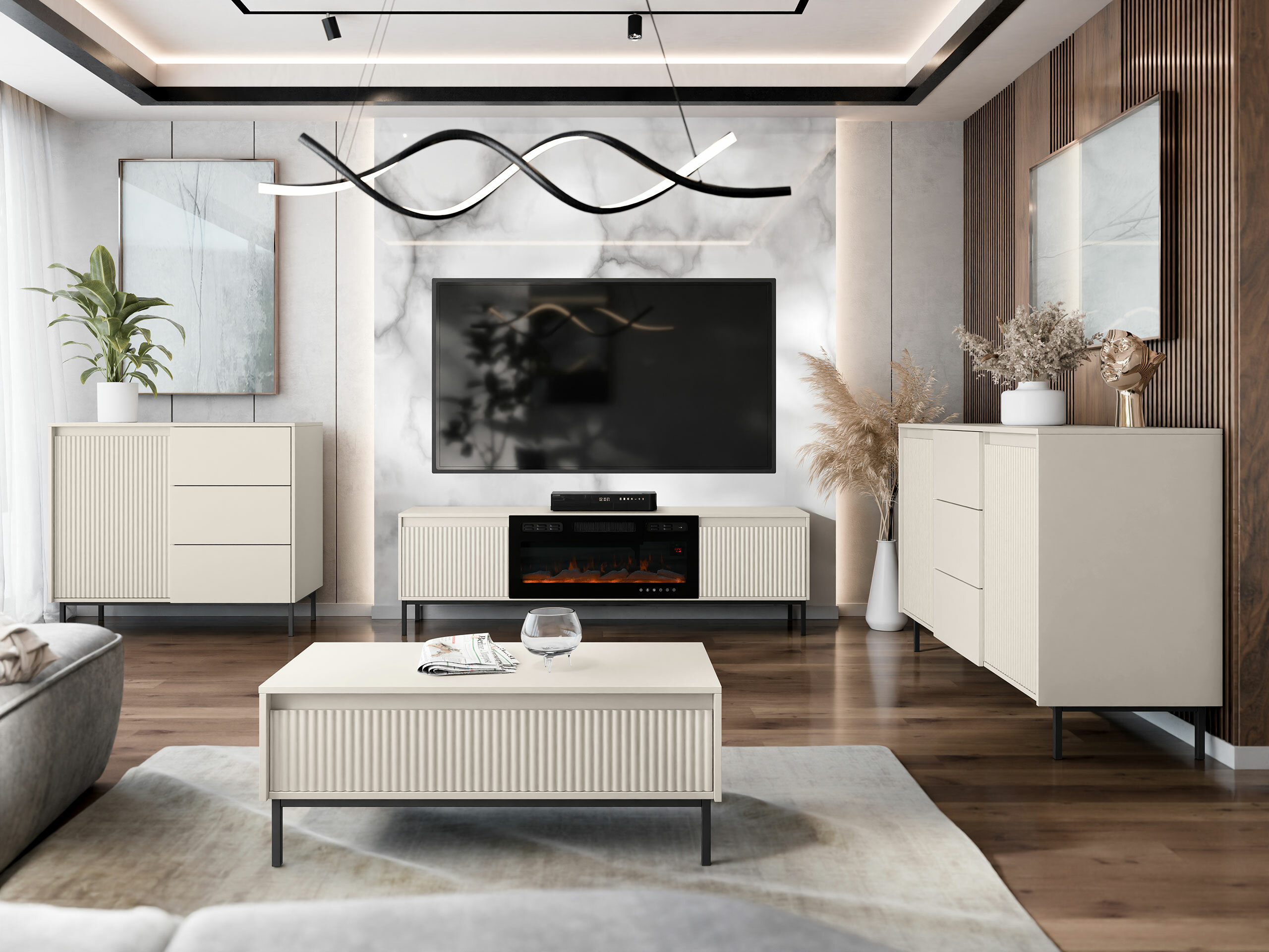 Living room set Comfivo Delruva III (Cashmere)