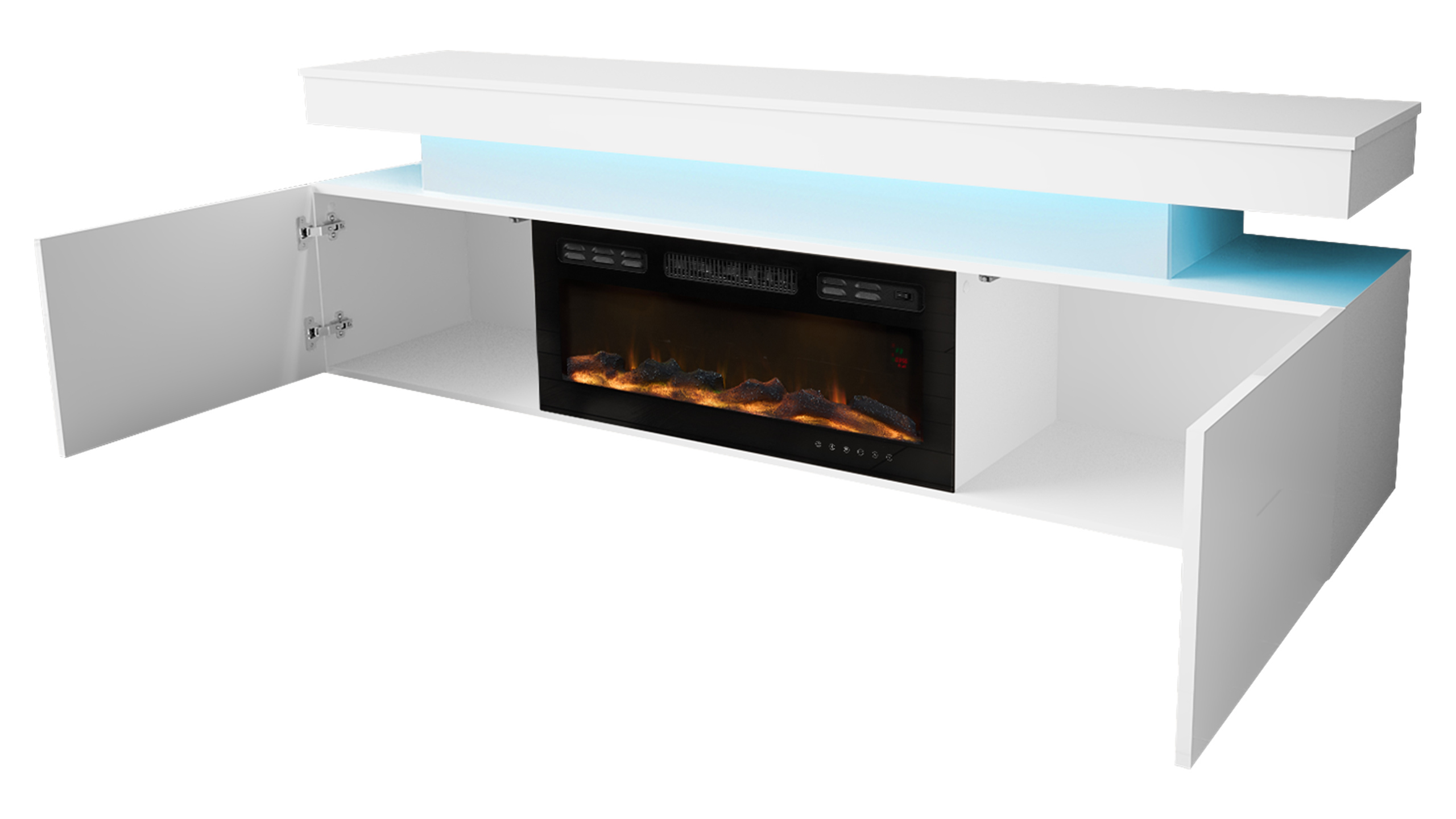 TV stand Monfero I (White + Glossy white)
