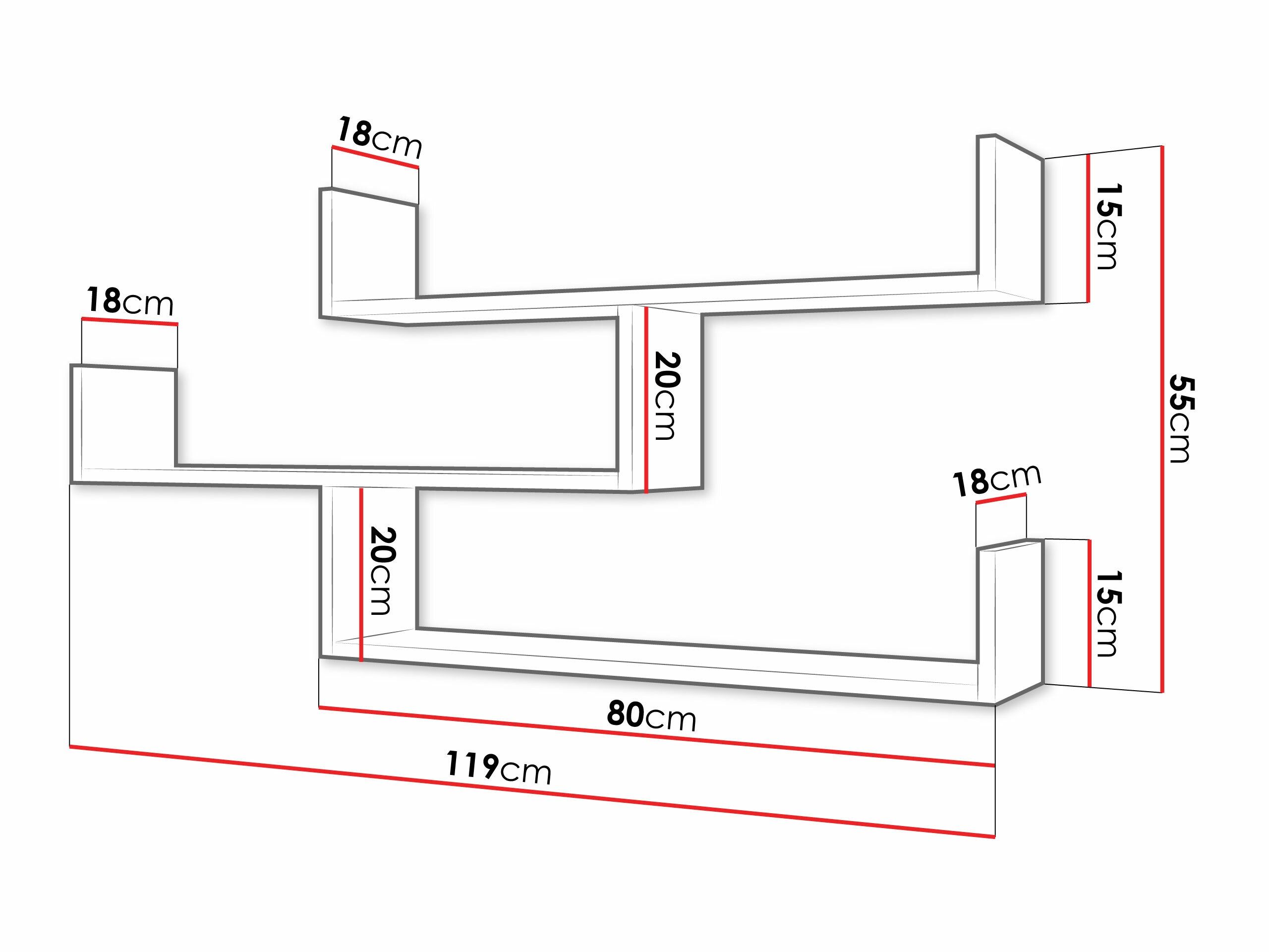 Ράφι τοίχου Lexicon I (Sonoma οξιά)
