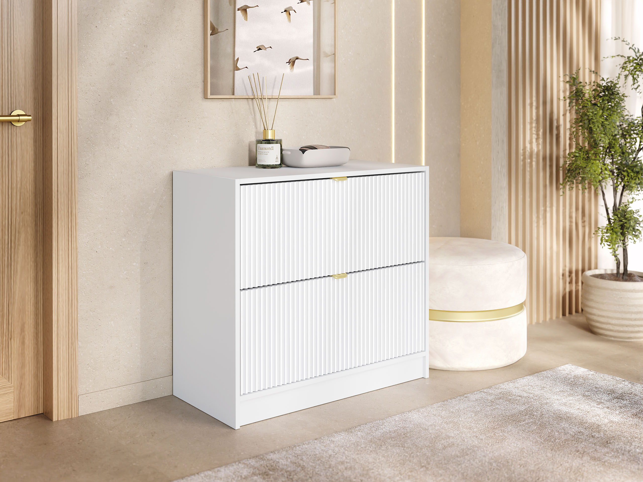 Shoe cabinet Comfivo Velal II (White)