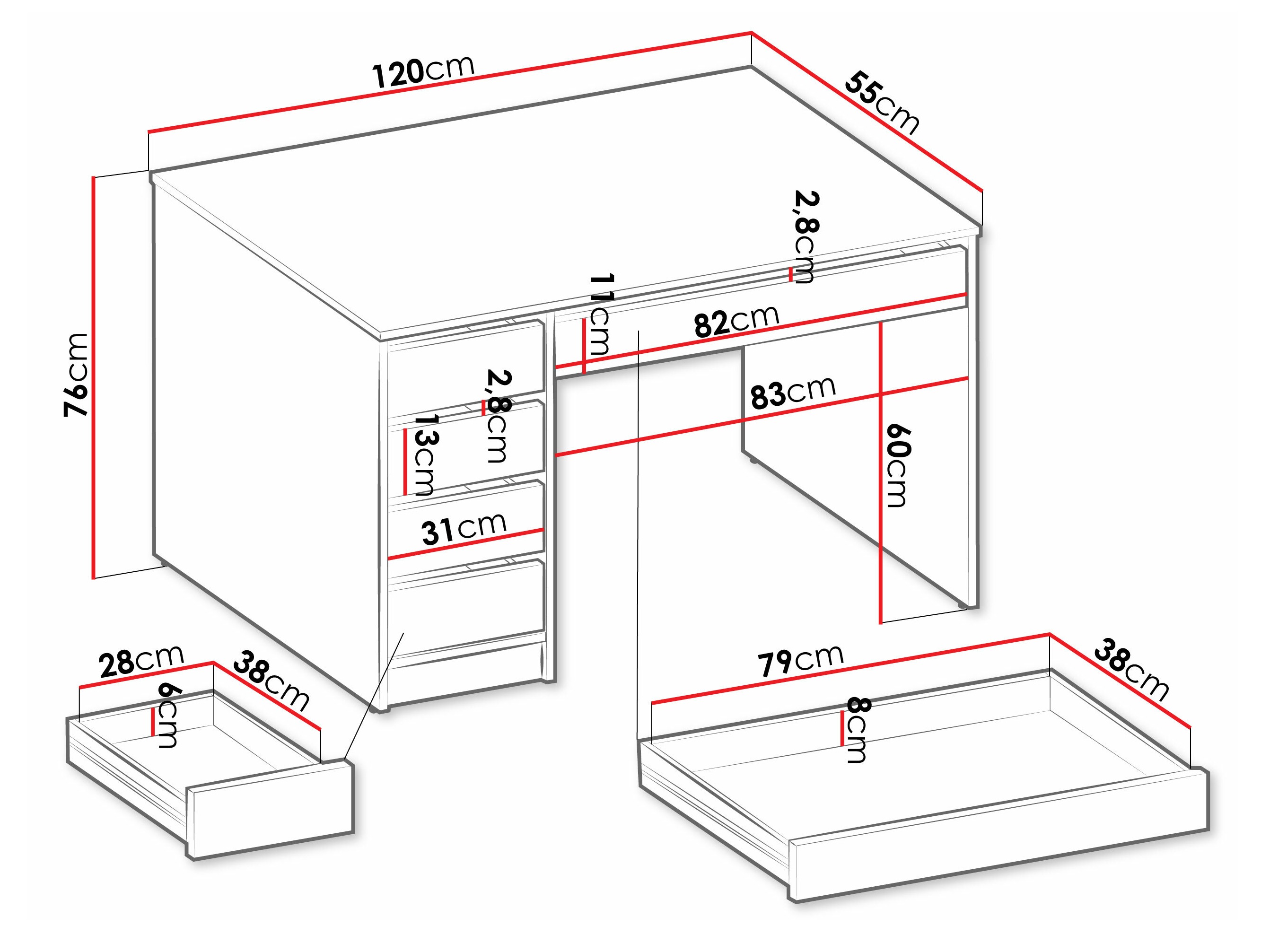 Γραφείο Comfivo Terros I (Άσπρο)