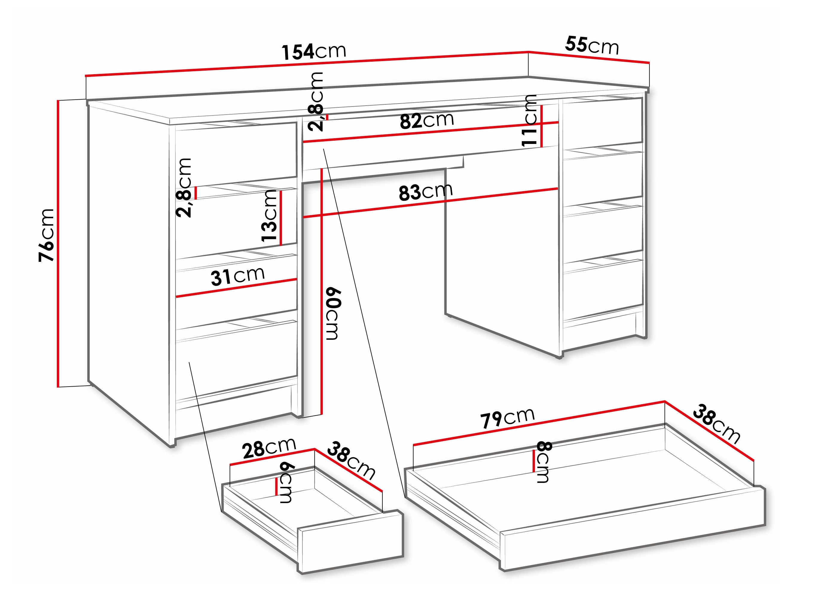 Γραφείο Comfivo Terros II (Άσπρο)