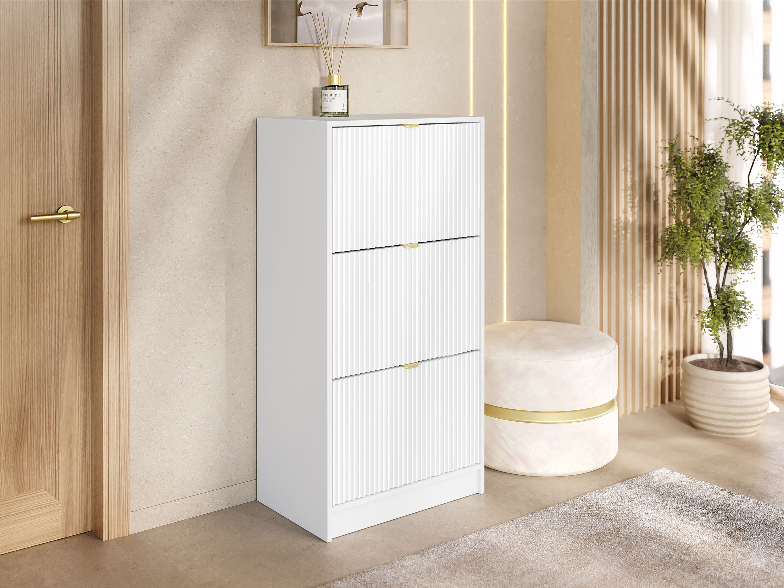 Shoe cabinet Comfivo Velal III (White)