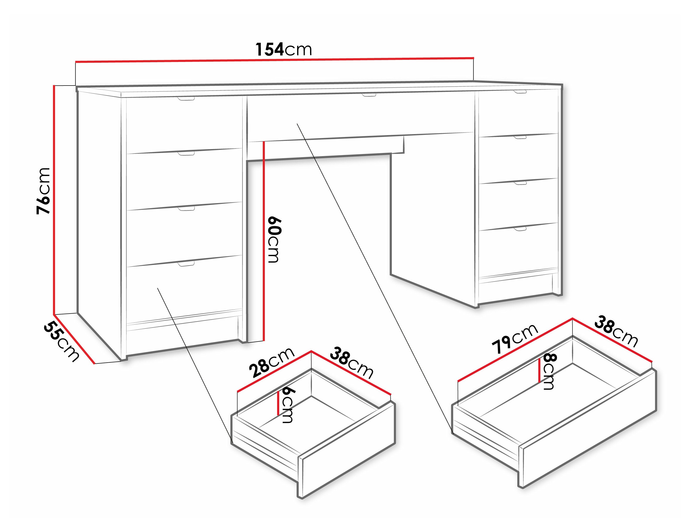 Γραφείο Comfivo Papilio I (Άσπρο)