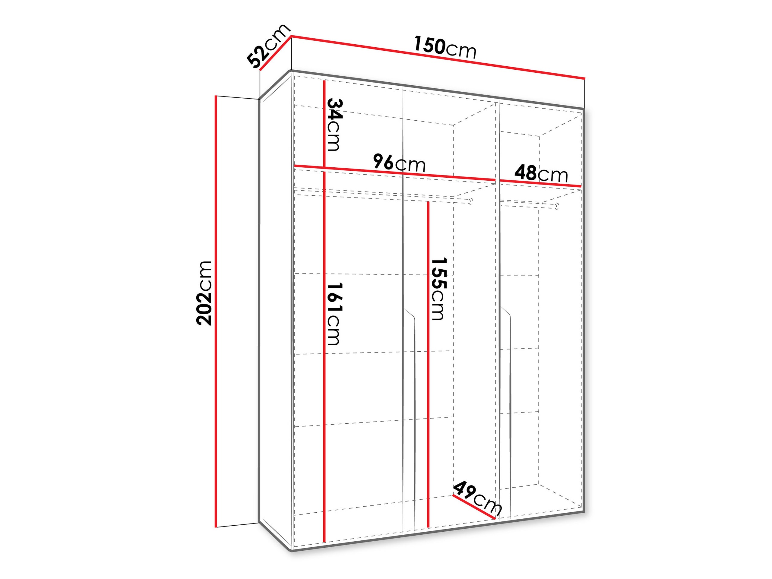 Ντουλάπα Hartford 580 (Μαύρο)