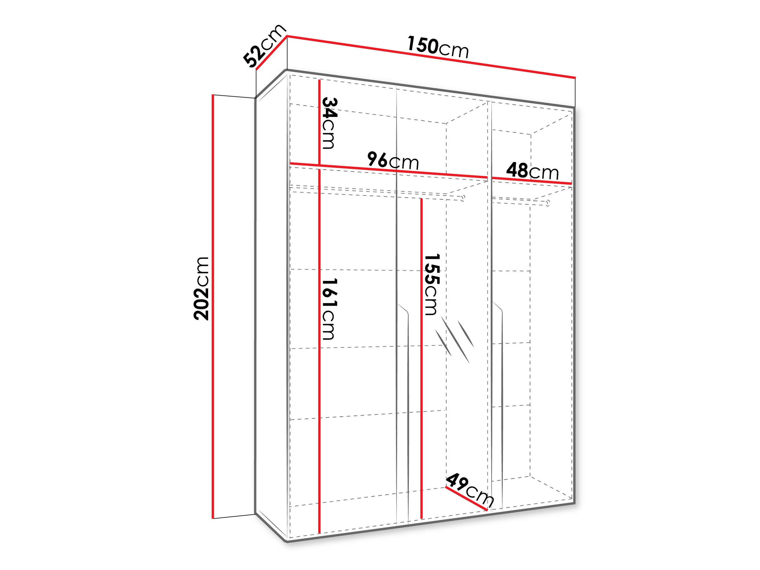 Ντουλάπα Hartford 585 (Μαύρο)