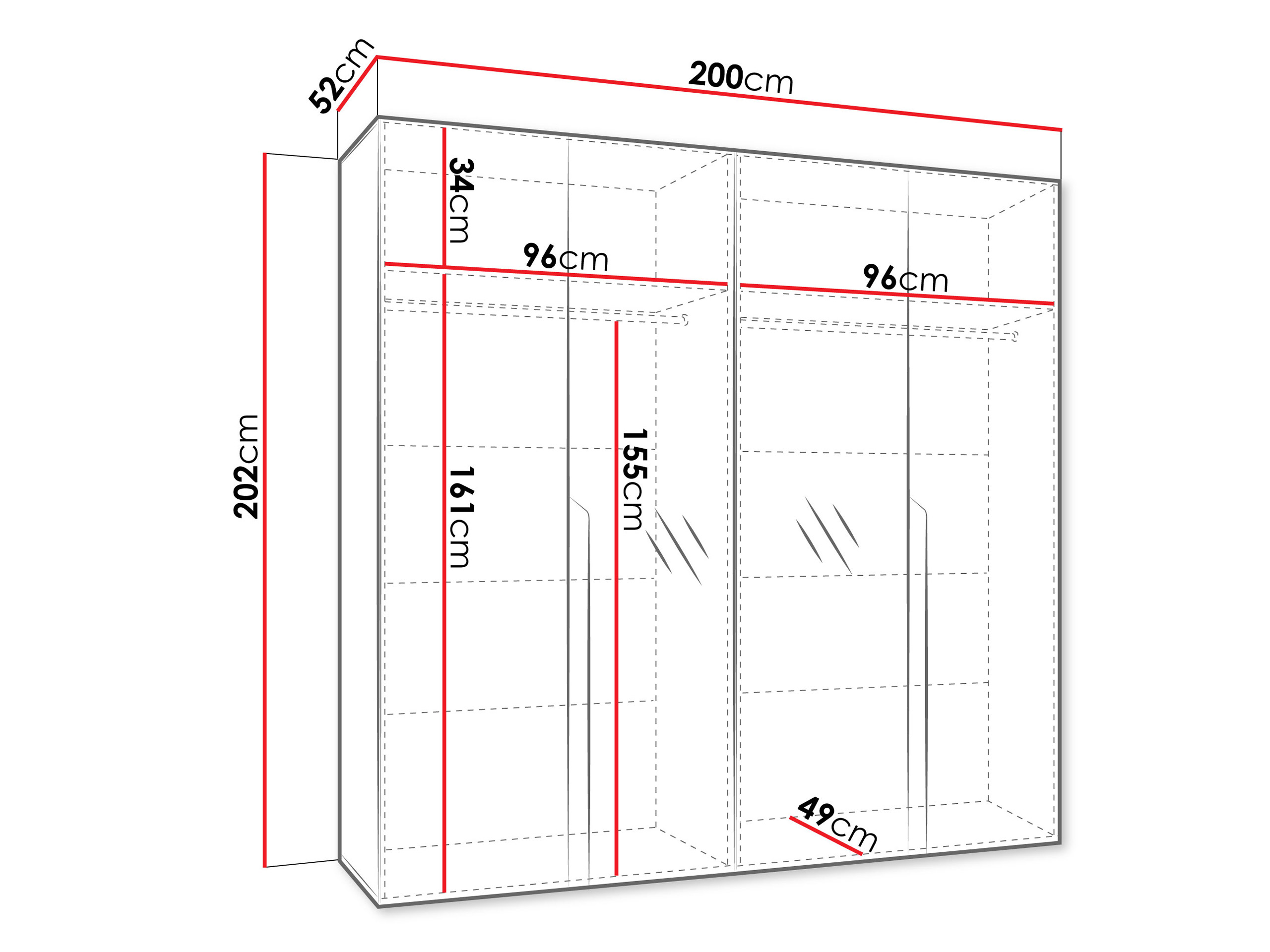 Ντουλάπα Hartford 586 (Μαύρο)