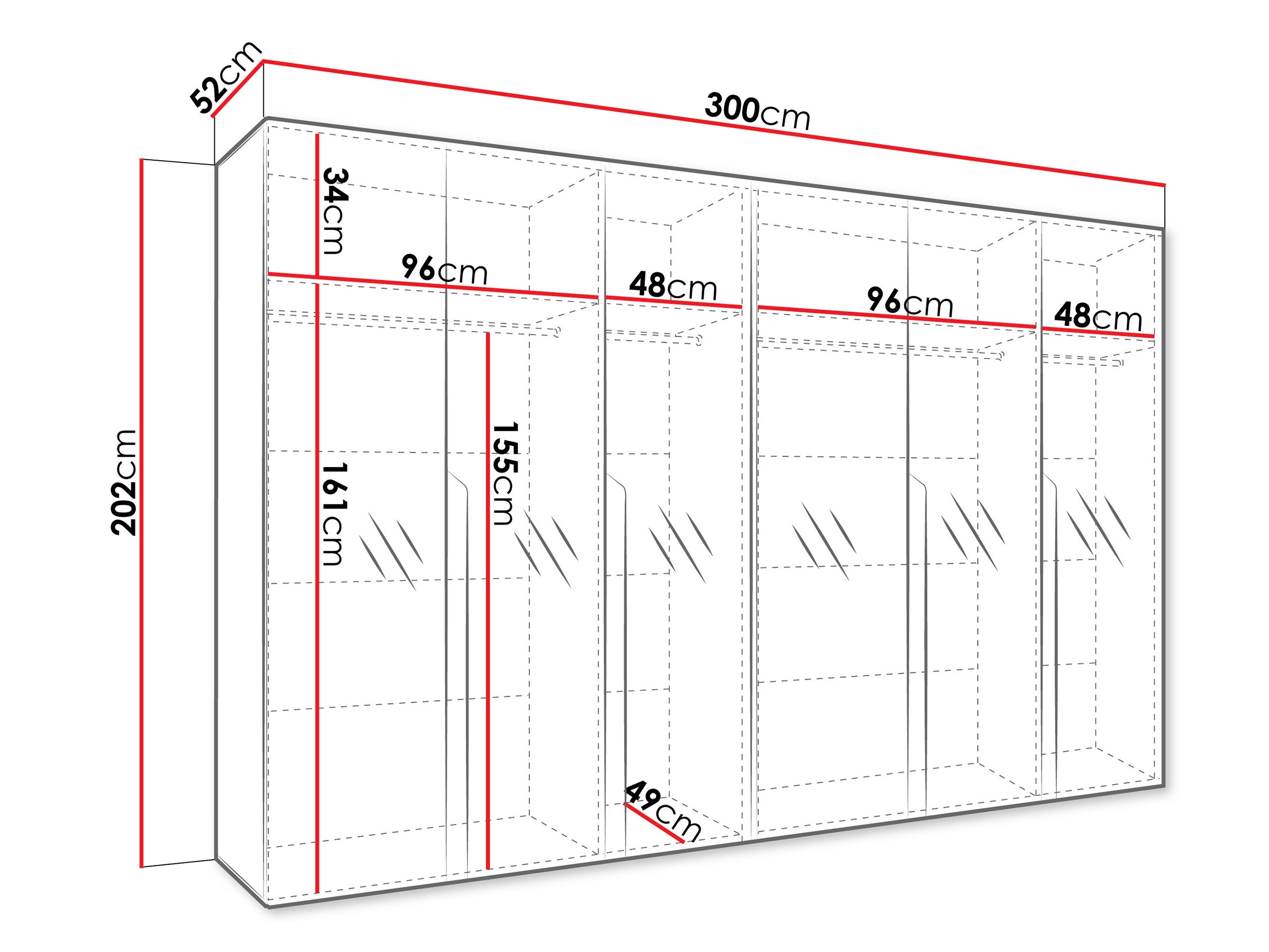 Ντουλάπα Hartford 593 (Μαύρο)