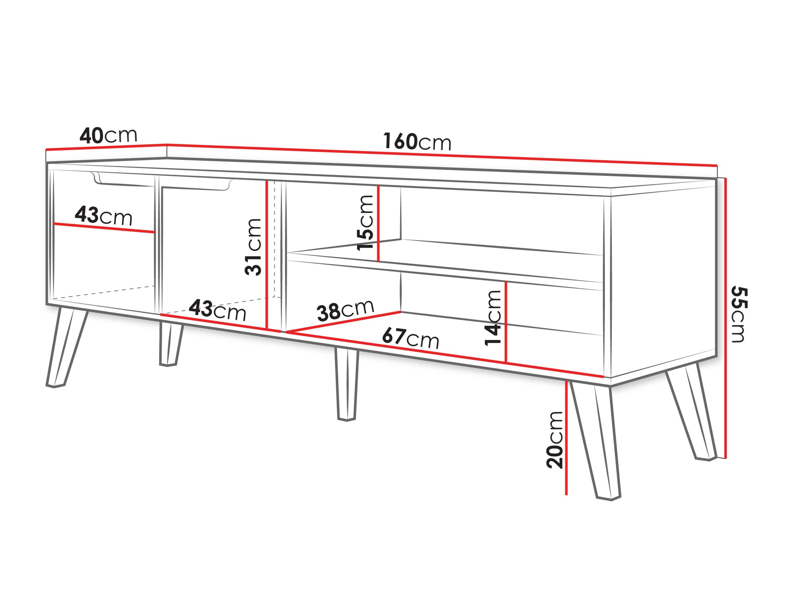 Έπιπλο τηλεόρασης Elbtive 100 (Κασμίρι)