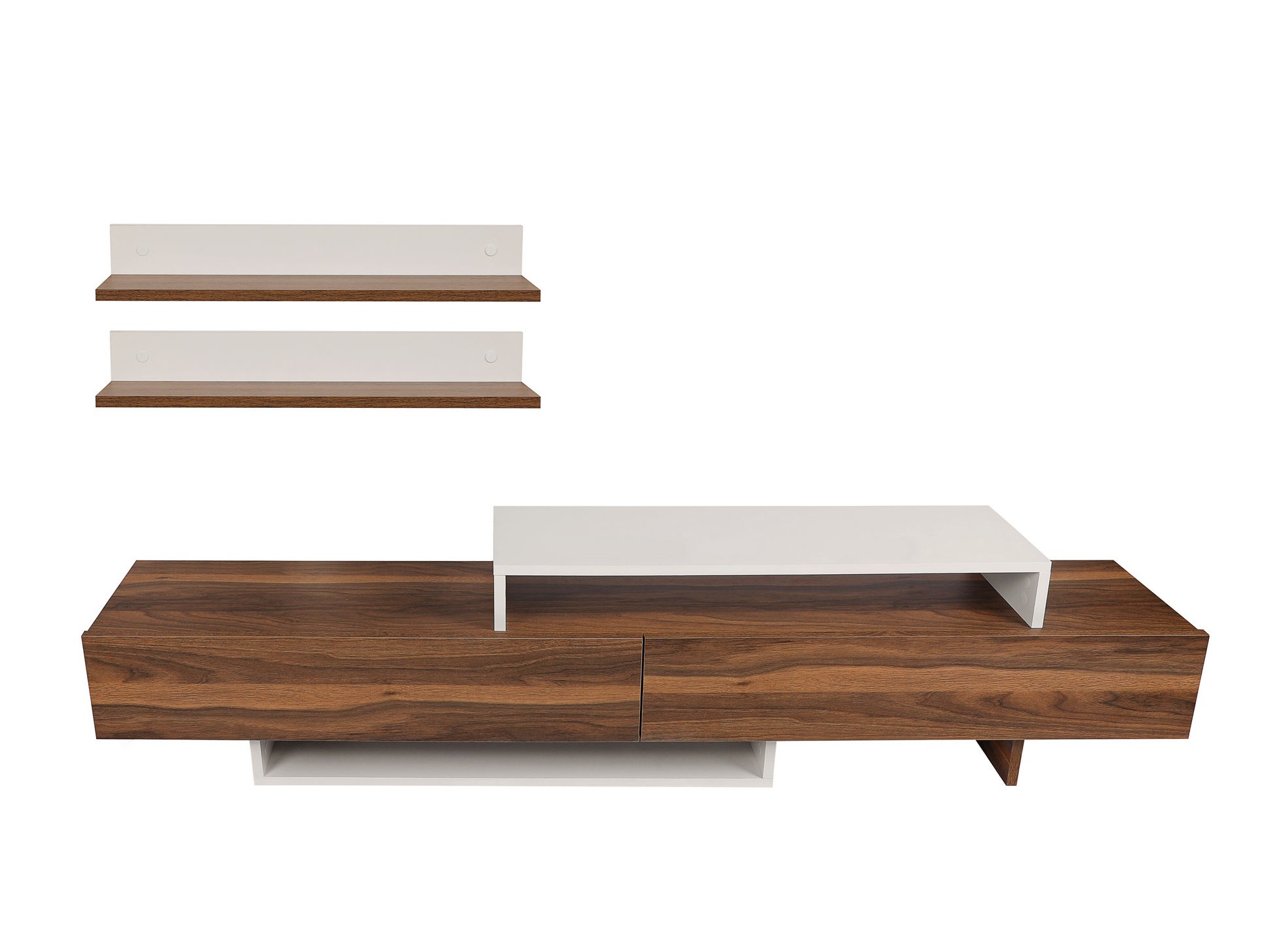 Έπιπλο τηλεόρασης Kailua 998 (Ξύλο Teak + Άσπρο)