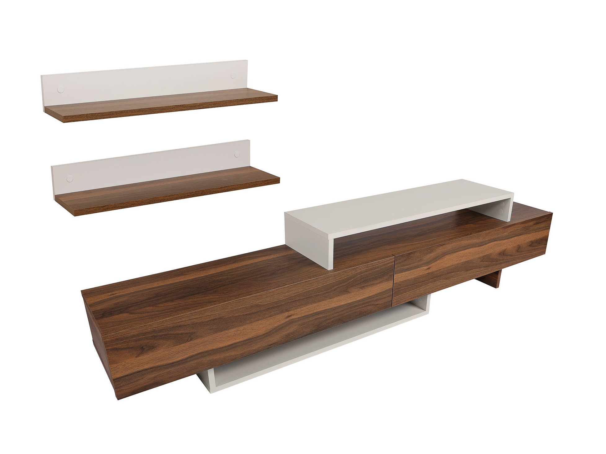 Έπιπλο τηλεόρασης Kailua 998 (Ξύλο Teak + Άσπρο)