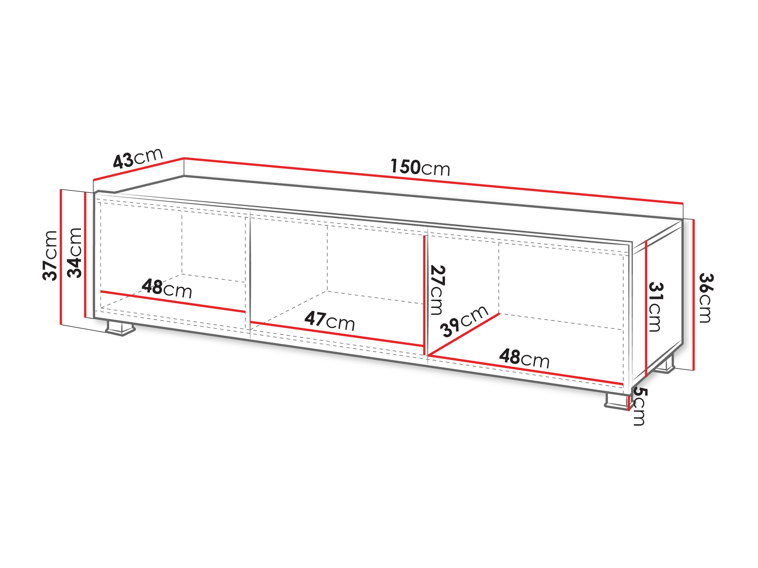 Έπιπλο τηλεόρασης Remus (Καρυδί)