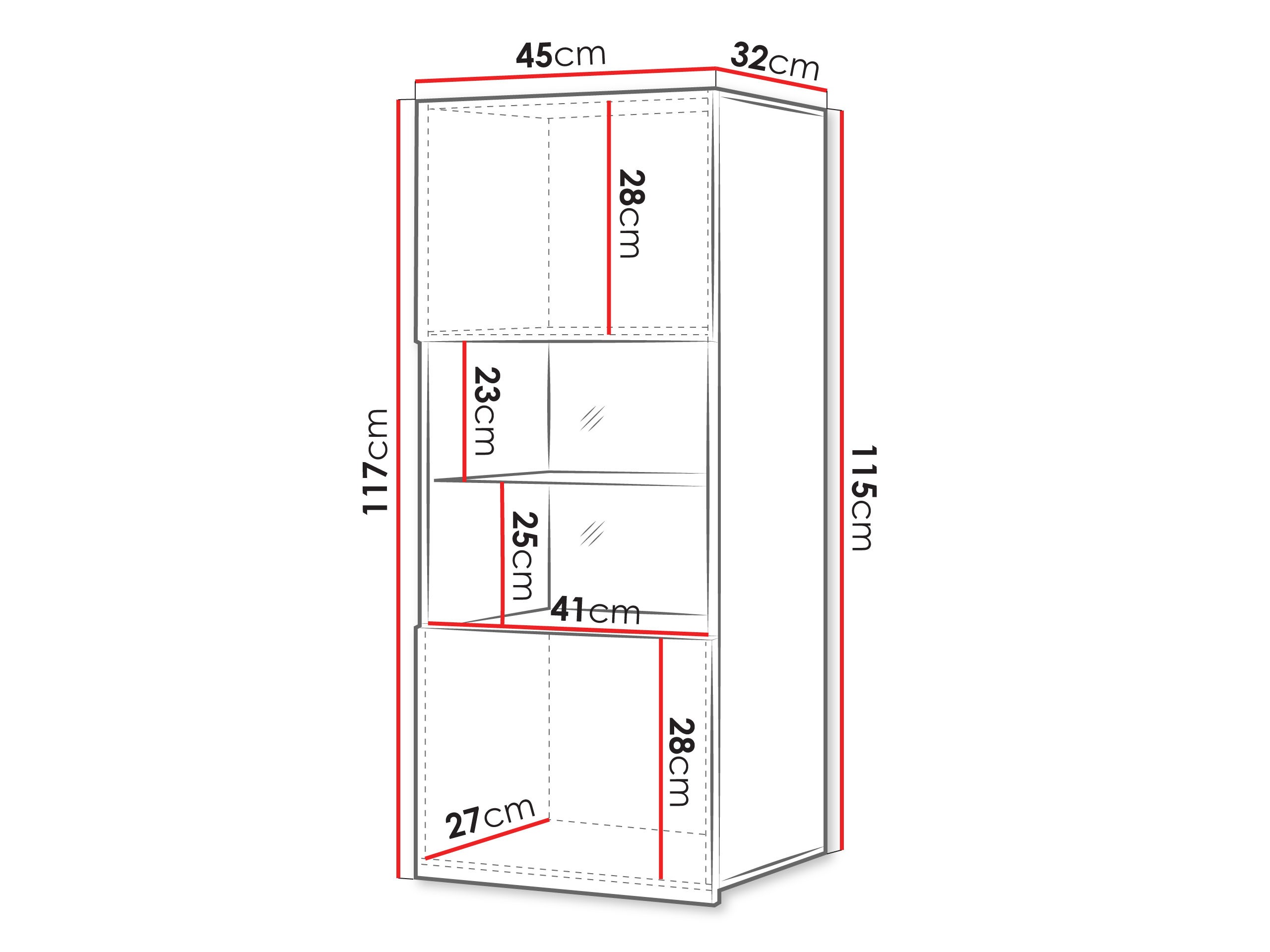 Ντουλάπι τοίχου Remus I (Μαύρο + Γυαλιστερό μαύρο)