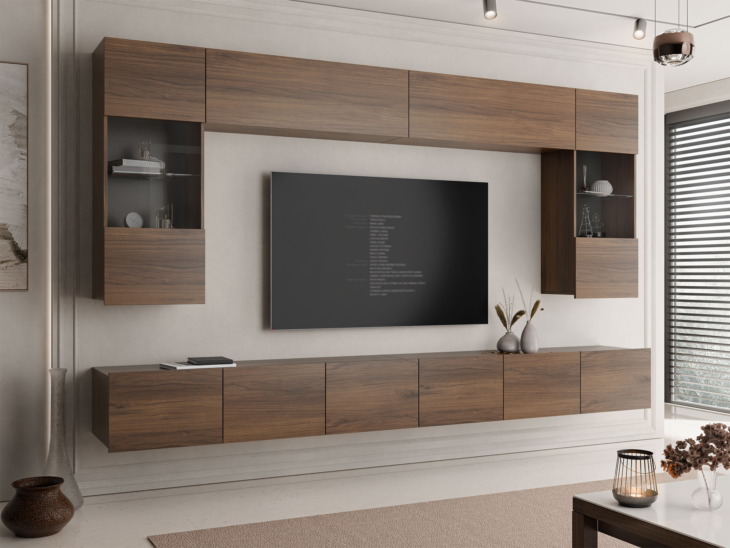 Σετ επίπλων σαλονιού Remus I (Καρυδί)