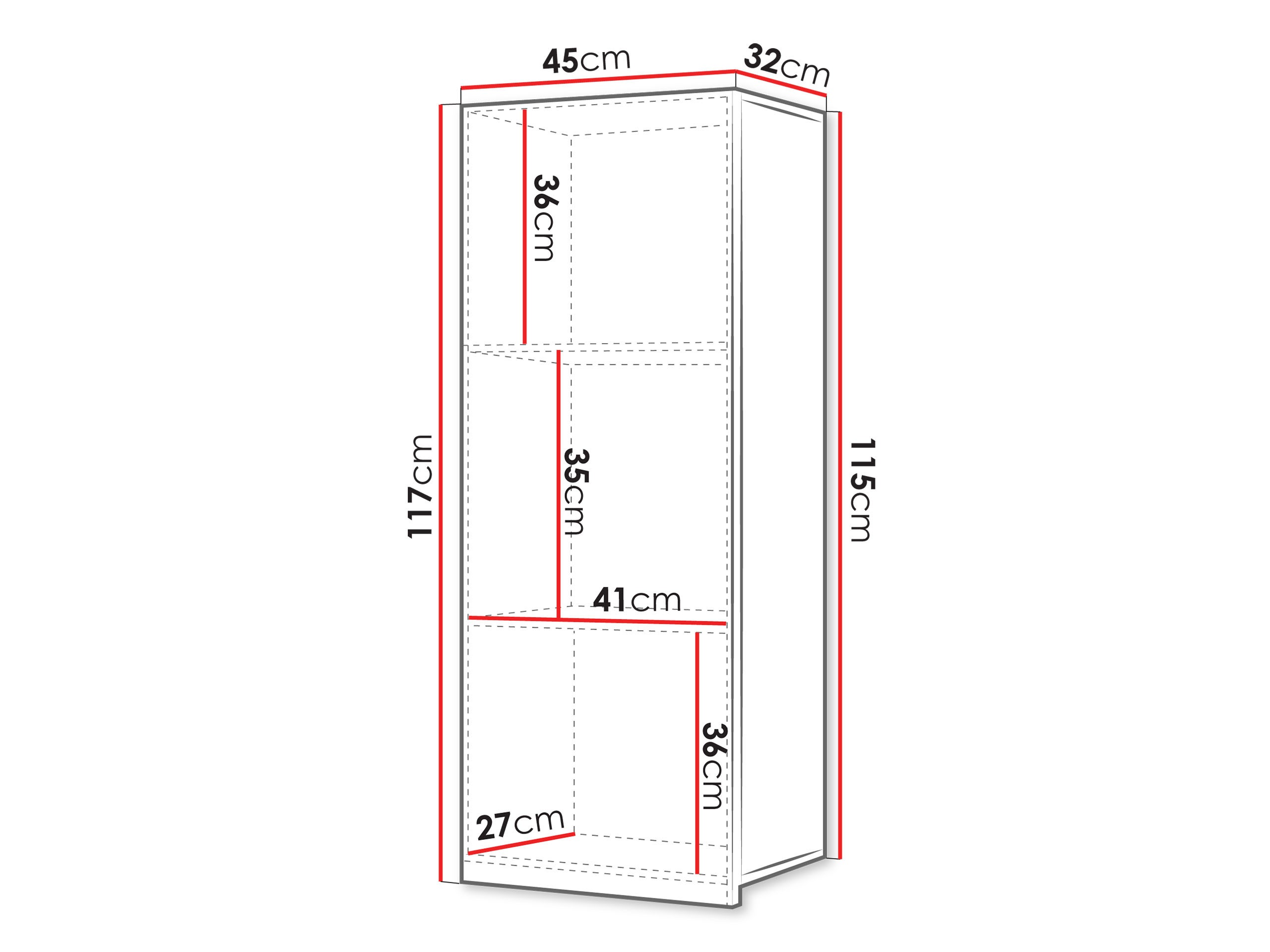 Ντουλάπι τοίχου Remus III (Μαύρο + Γυαλιστερό μαύρο)