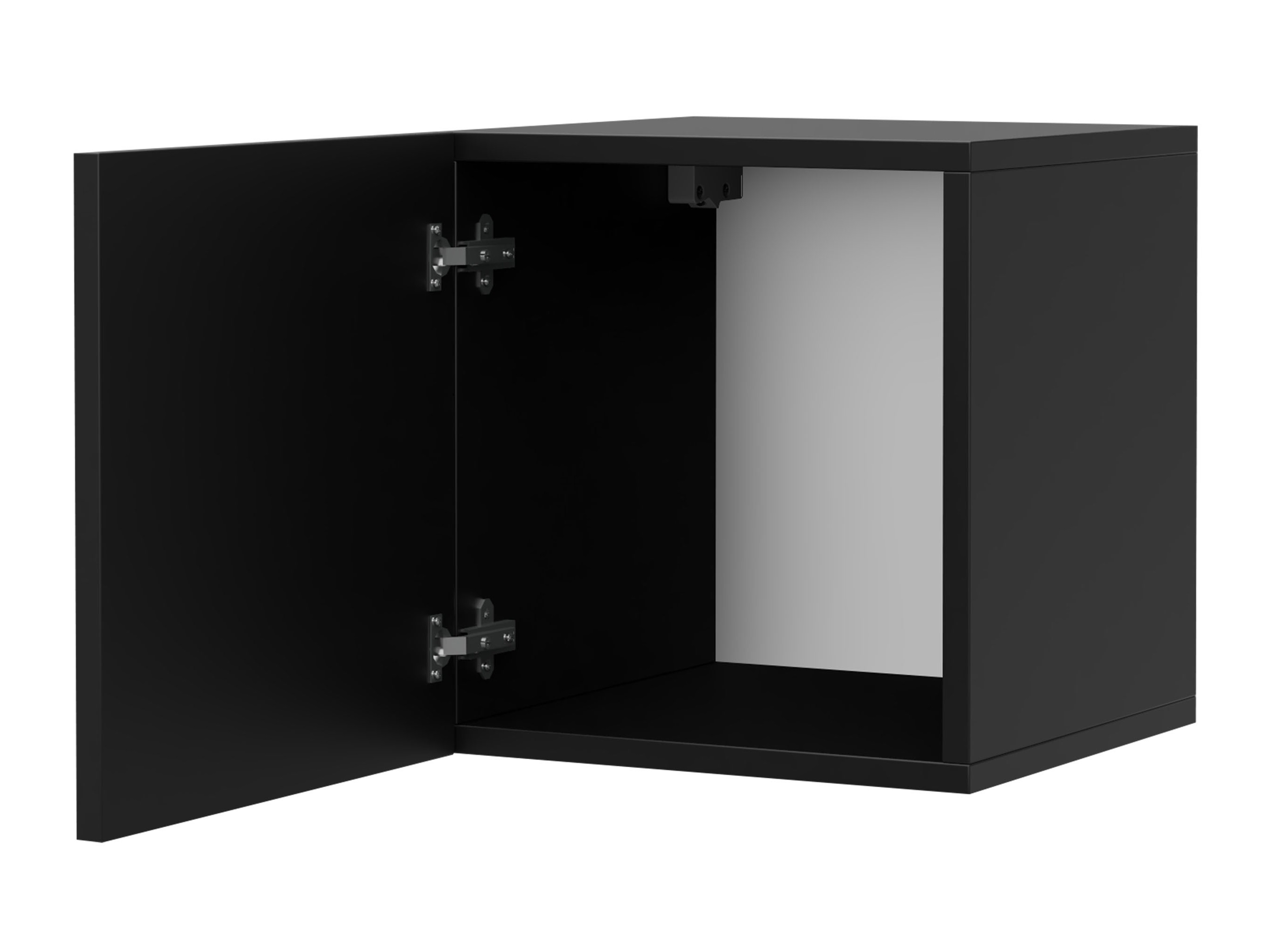 Wall cabinet Remus II (Black + Glossy black)