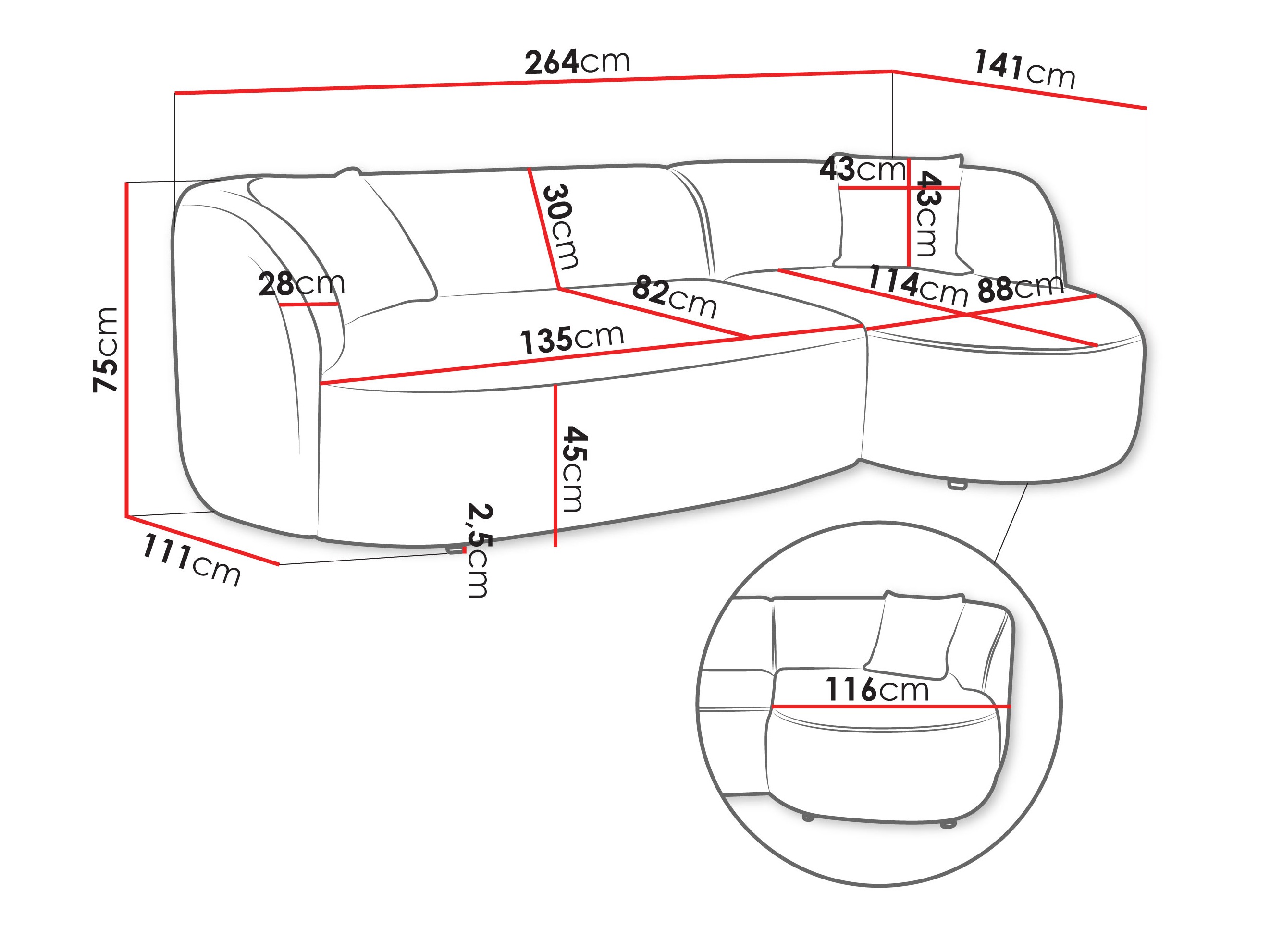 Γωνιακός Καναπές TrendyNest Gubor (Euphoria 01)
