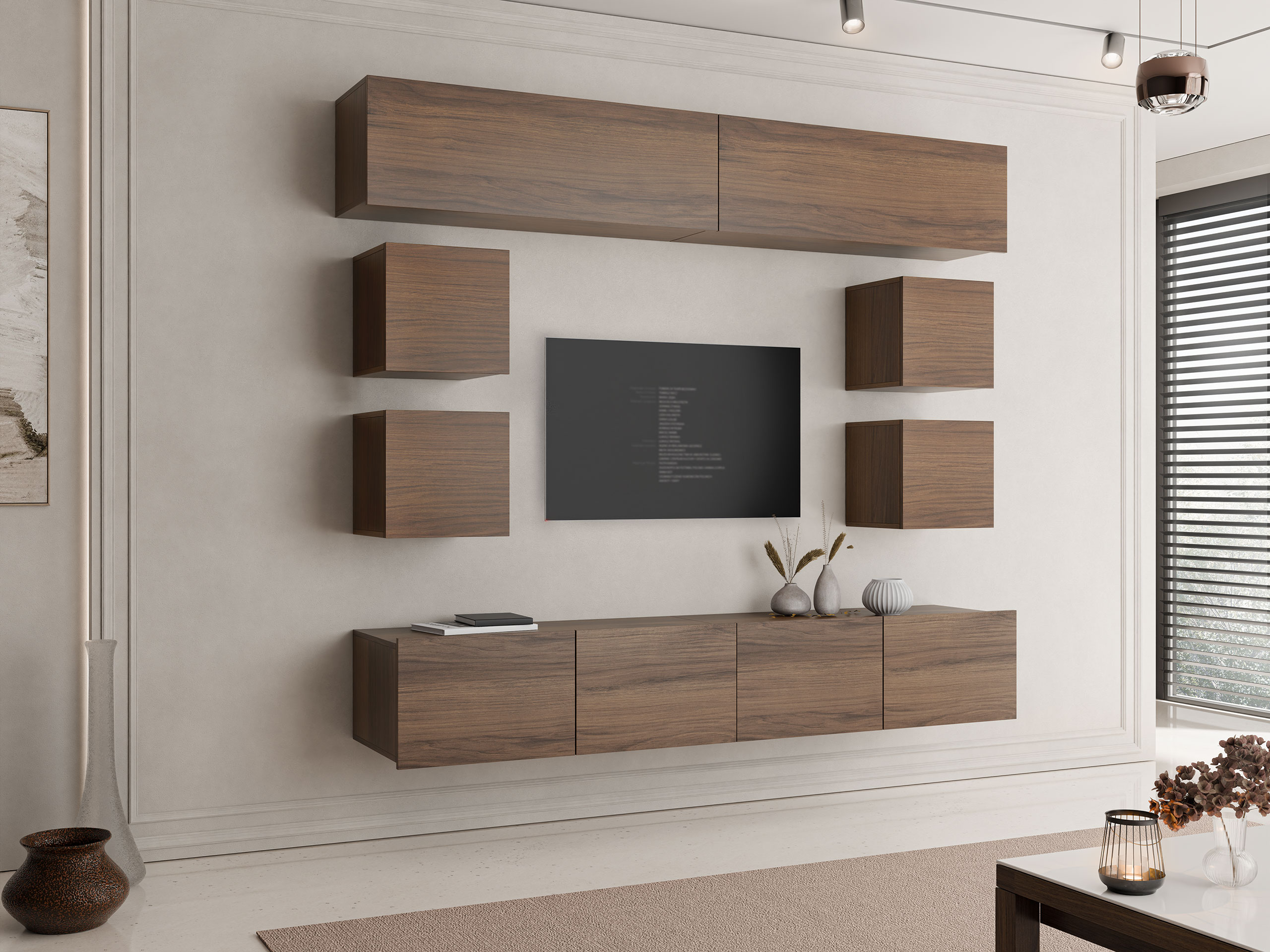 Σετ επίπλων σαλονιού Remus XVI (Καρυδί)