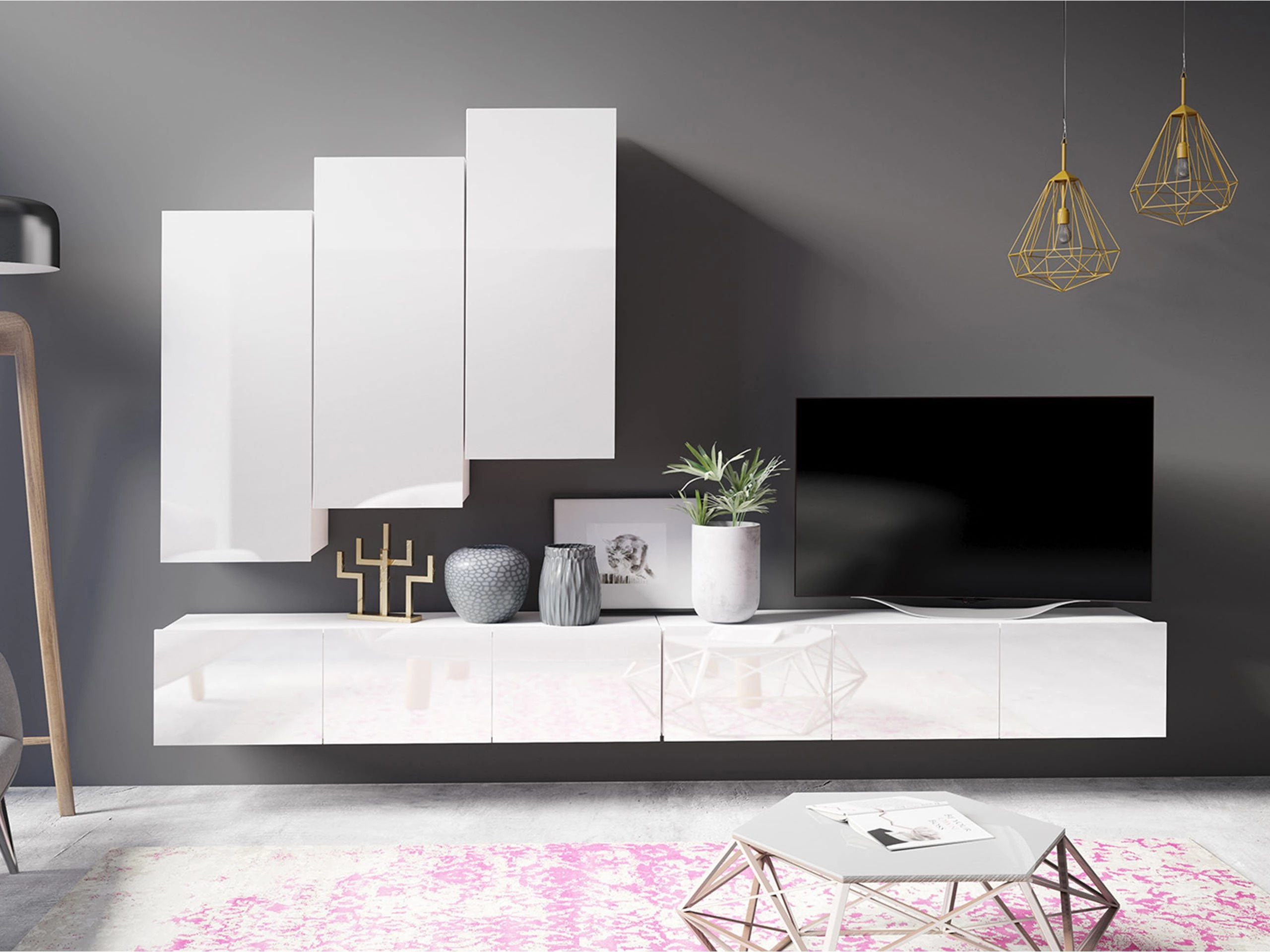 Σετ επίπλων σαλονιού Remus XX (Άσπρο)