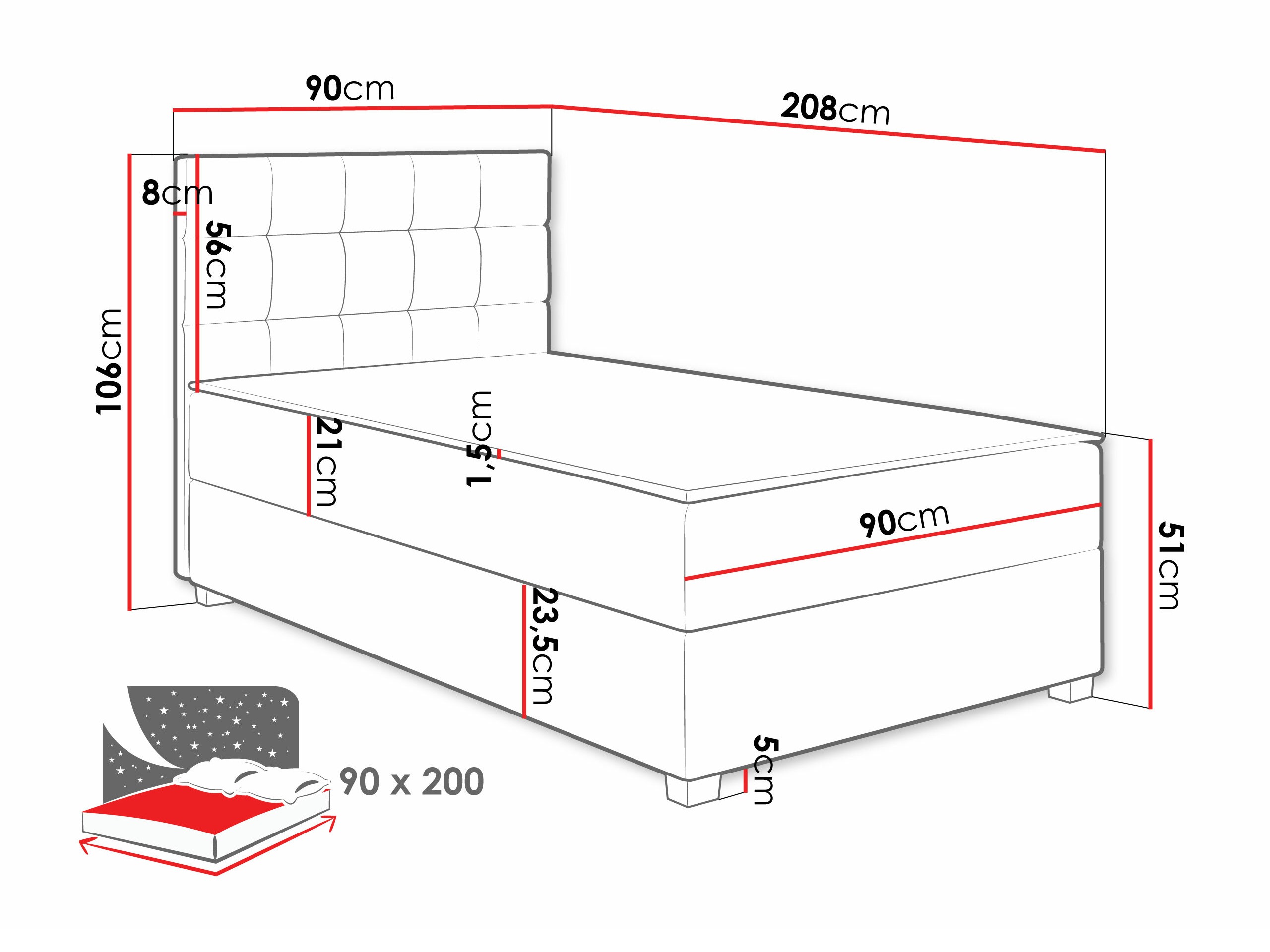 Continental bed Sanford 107 (Manila 02)