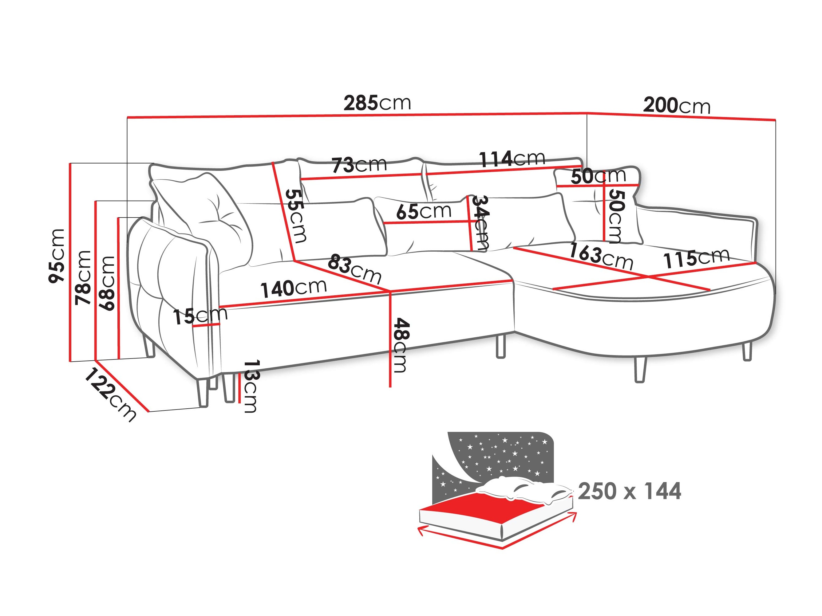 Γωνιακός Καναπές TrendyNest Prunal (Glow 01)