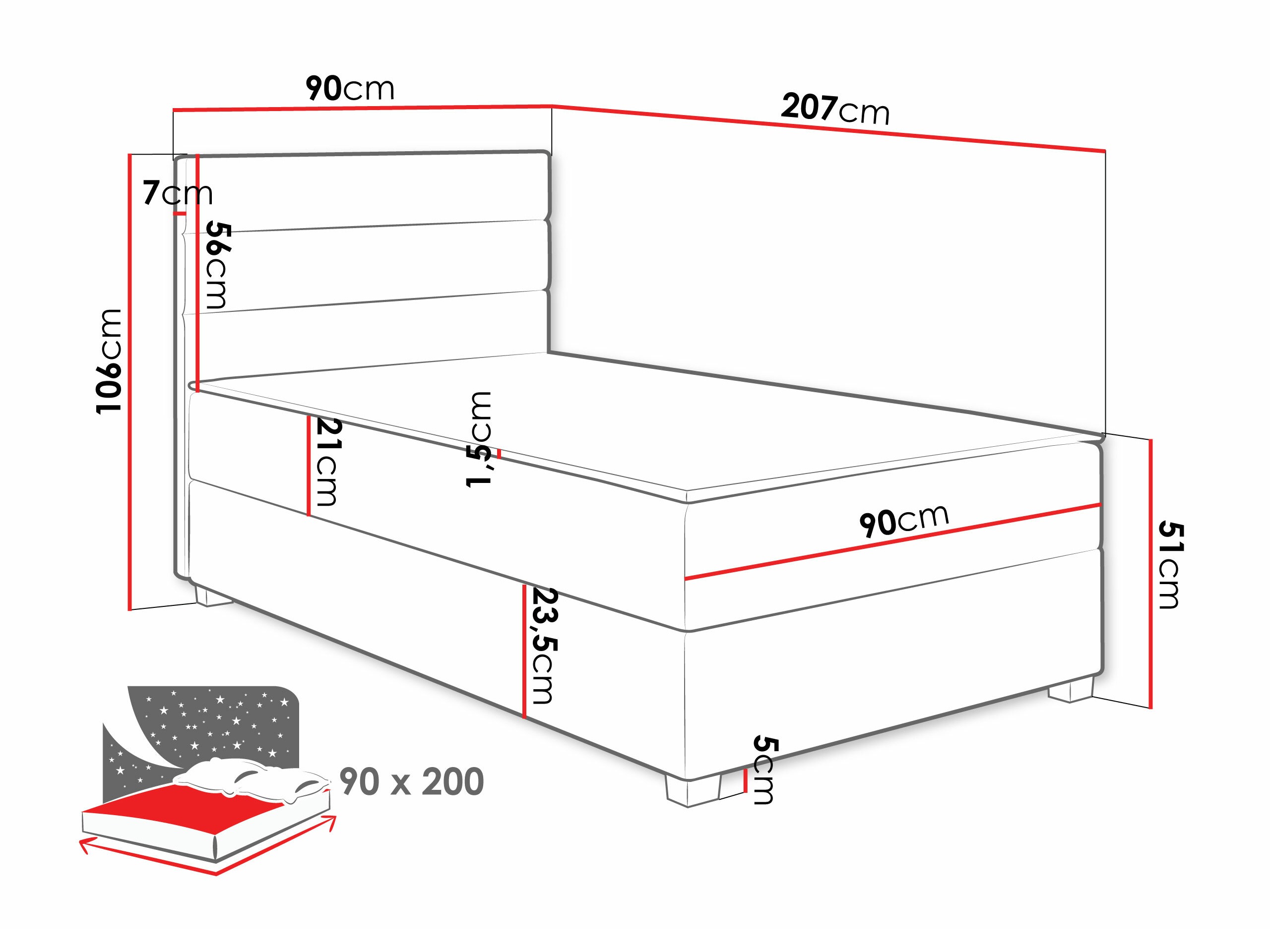 Κρεβάτι continental Delphio (Manila 14)