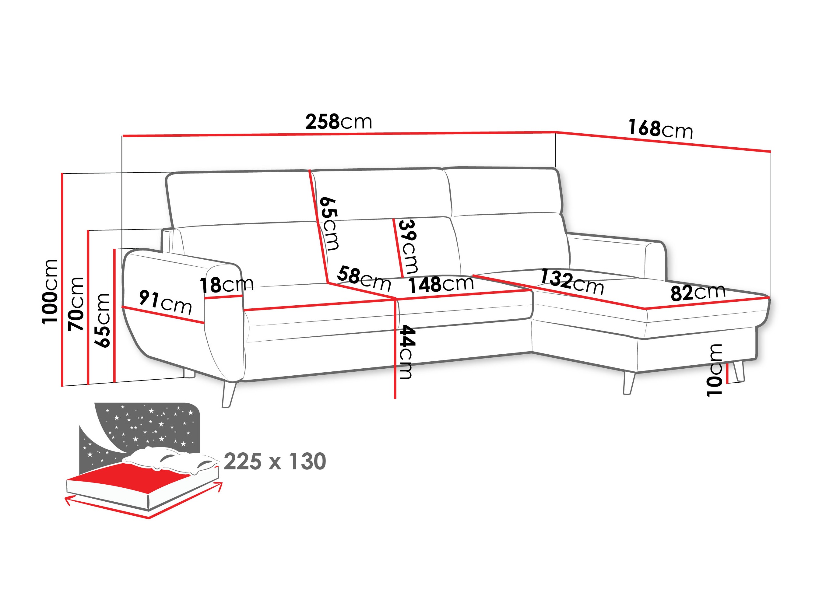 Γωνιακός Καναπές Temple 132 (Cruz 35)