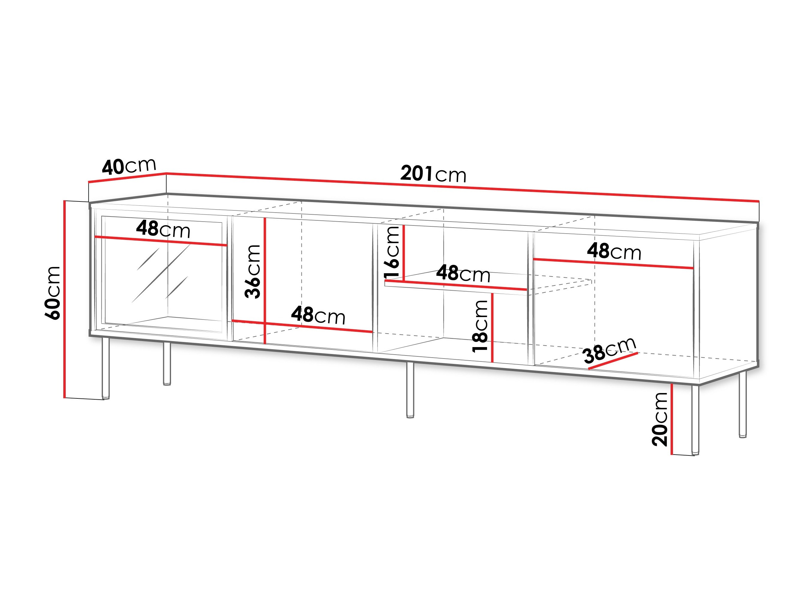 Έπιπλο τηλεόρασης Merevai 103 (Κασμίρι)