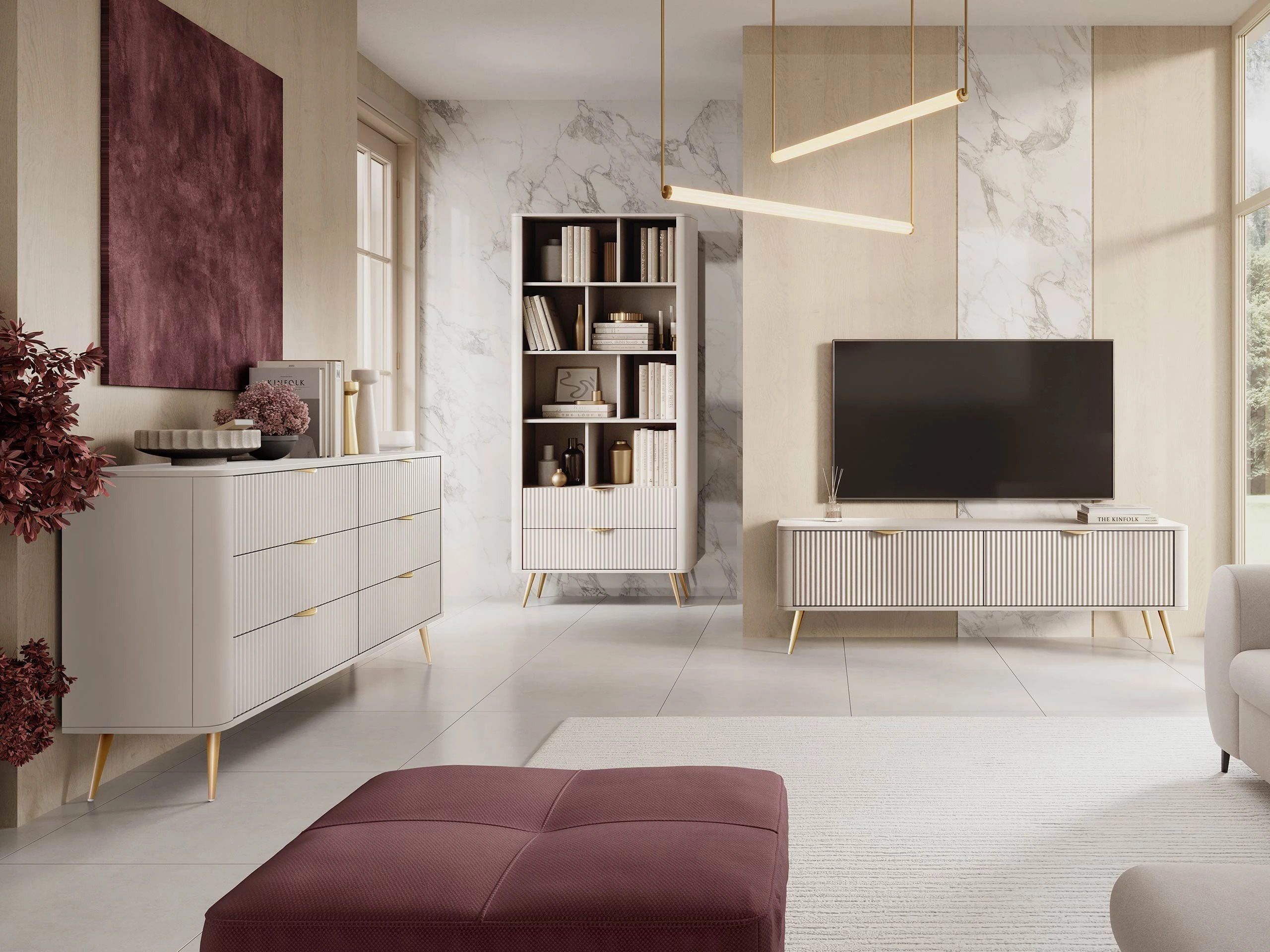 Έπιπλο τηλεόρασης Lectum (Μπεζ)