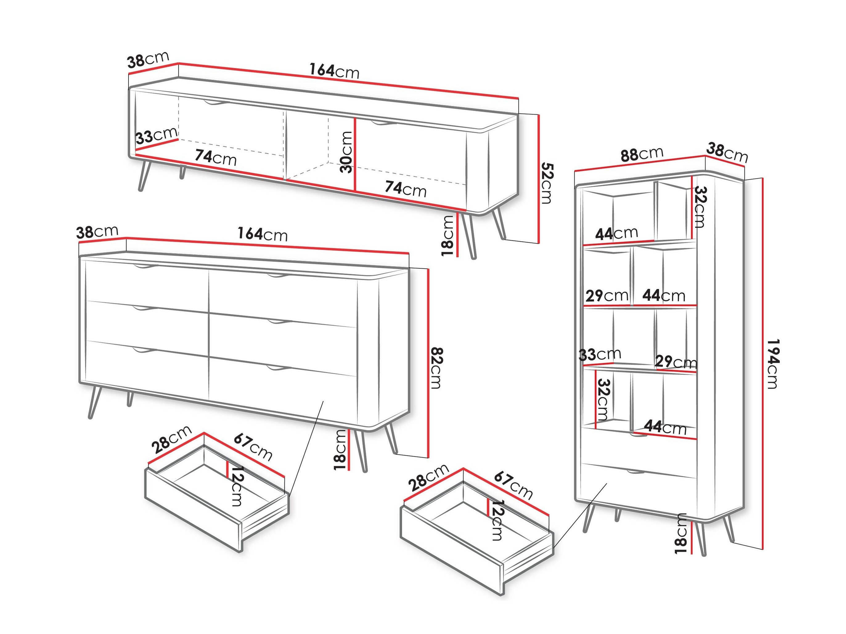 Σετ επίπλων σαλονιού Lectum II (Μπεζ)