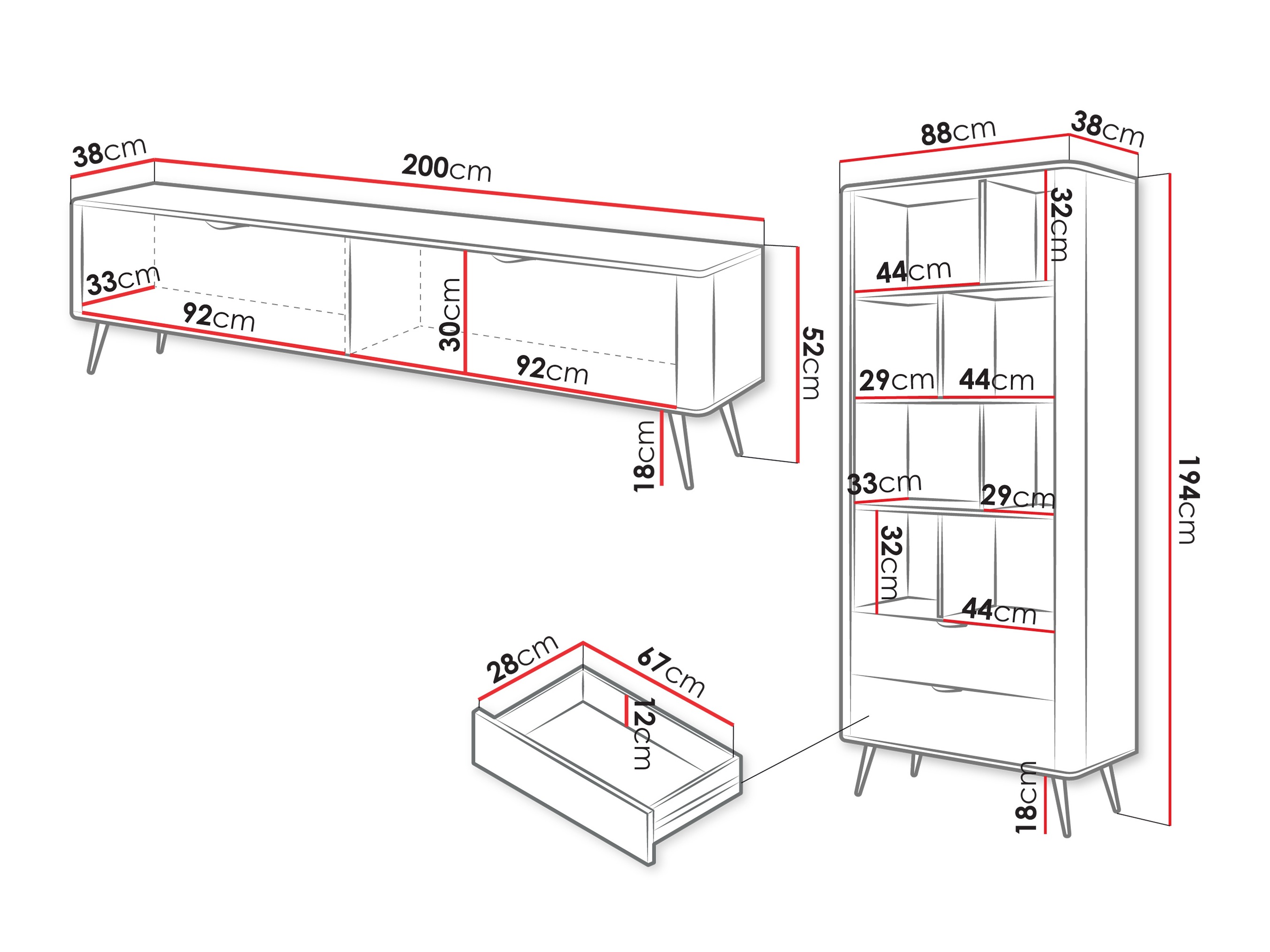 Σετ επίπλων σαλονιού Lectum (Μπεζ)