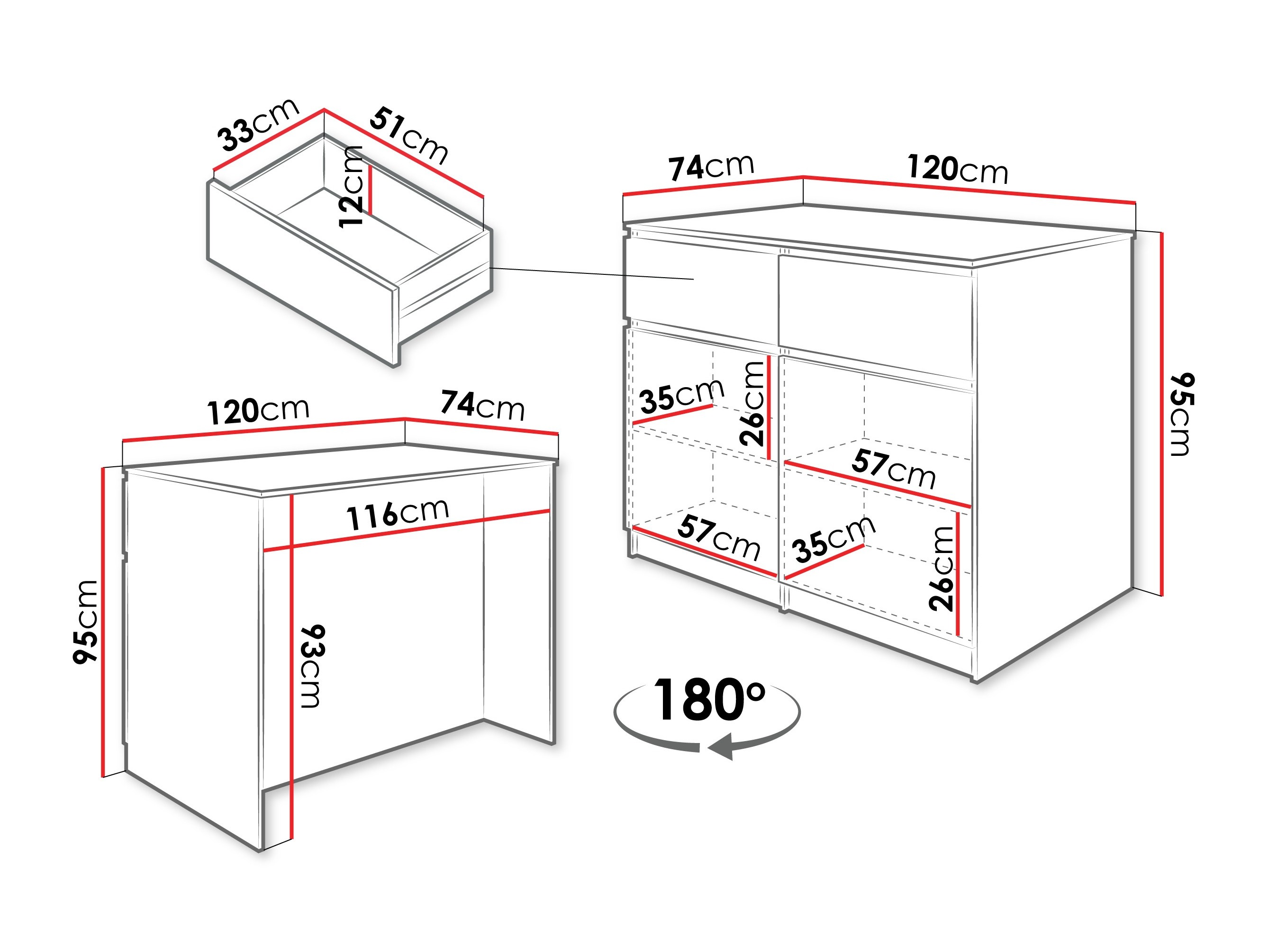 Kitchen island Comfivo Cantal (White)
