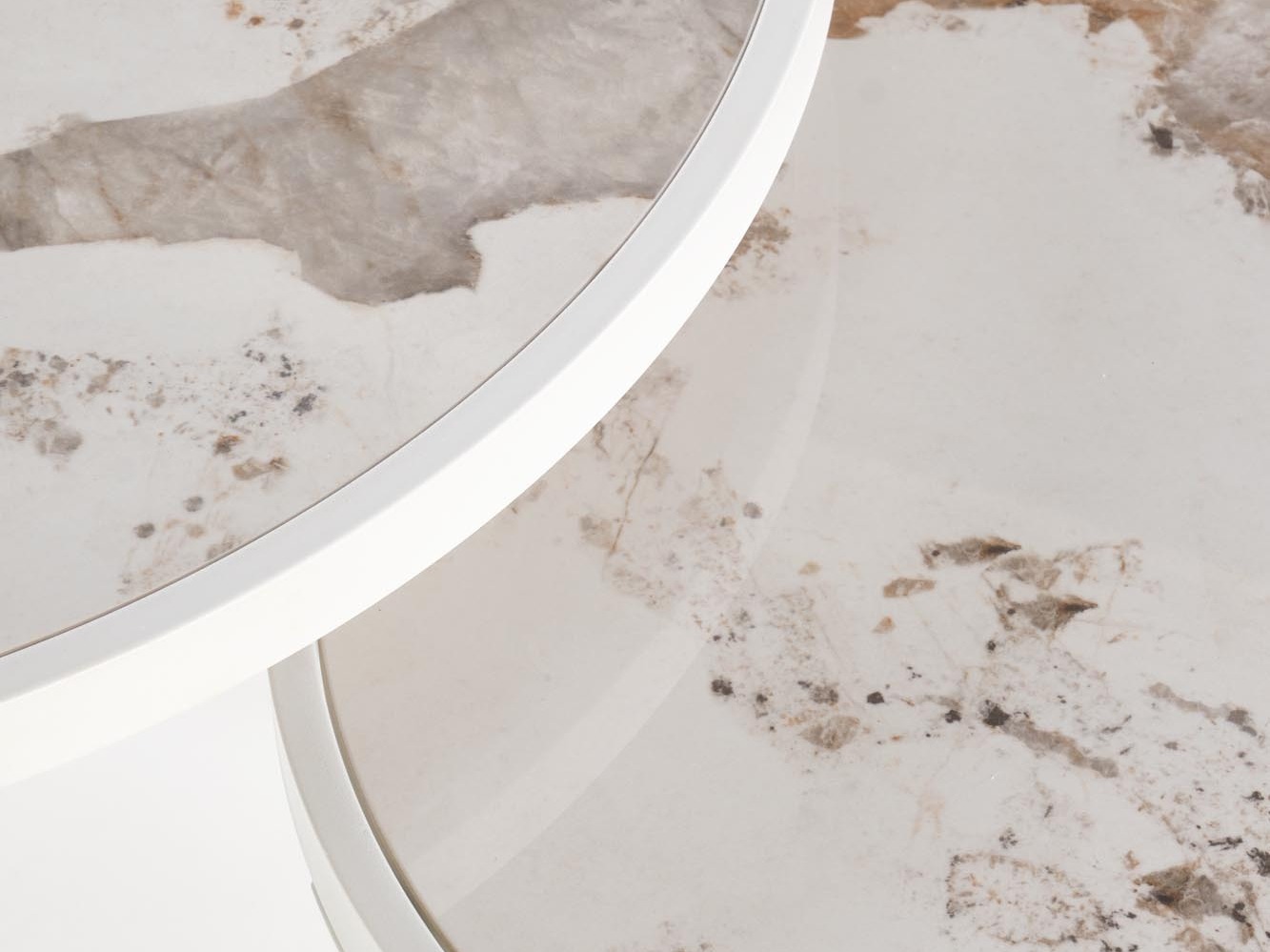 Σετ τραπεζιών σαλονιού Houston 1658 (Άσπρο + Λευκό μάρμαρο)