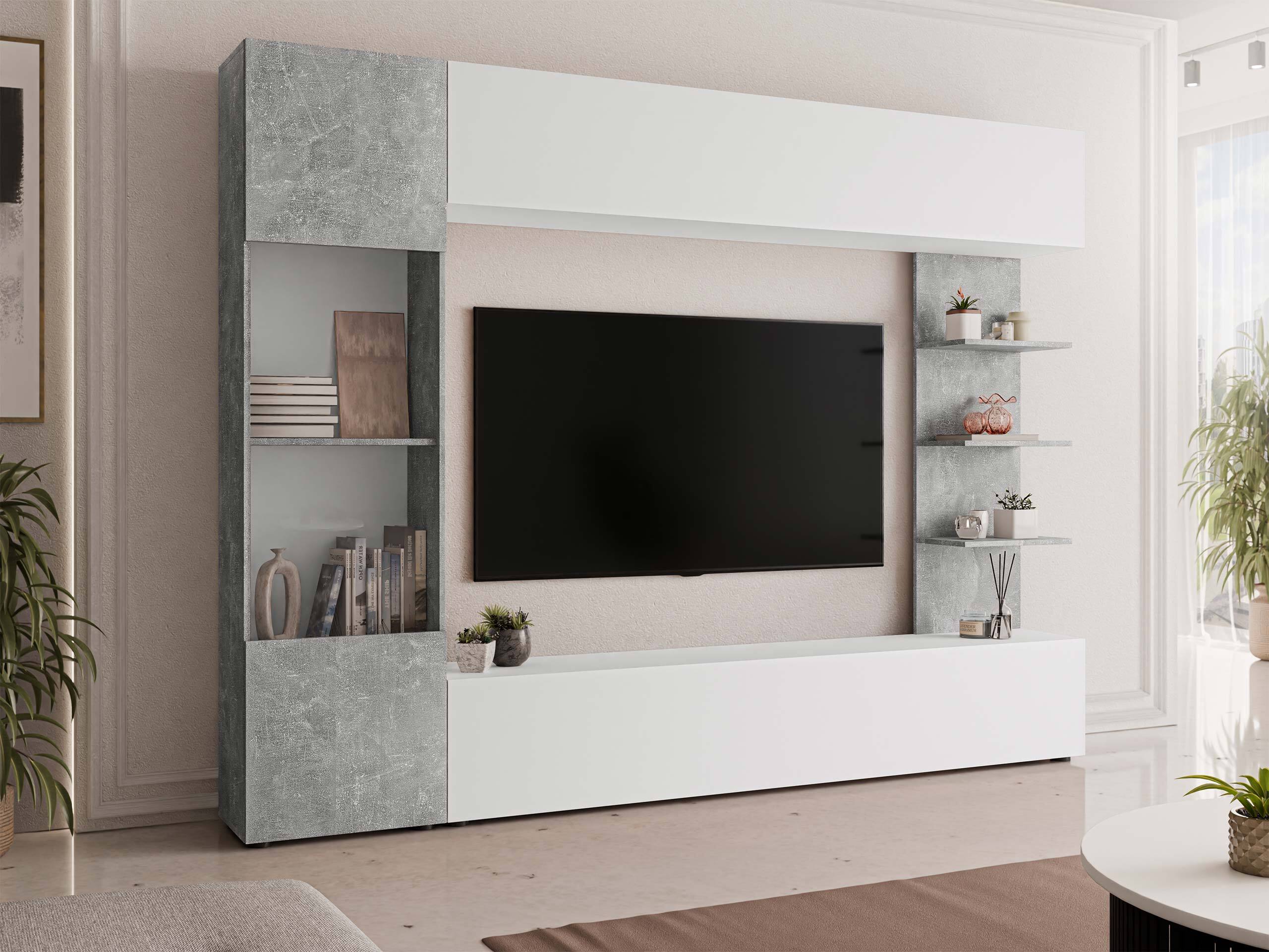 Living room set Comfivo Animus (White + Concrete)