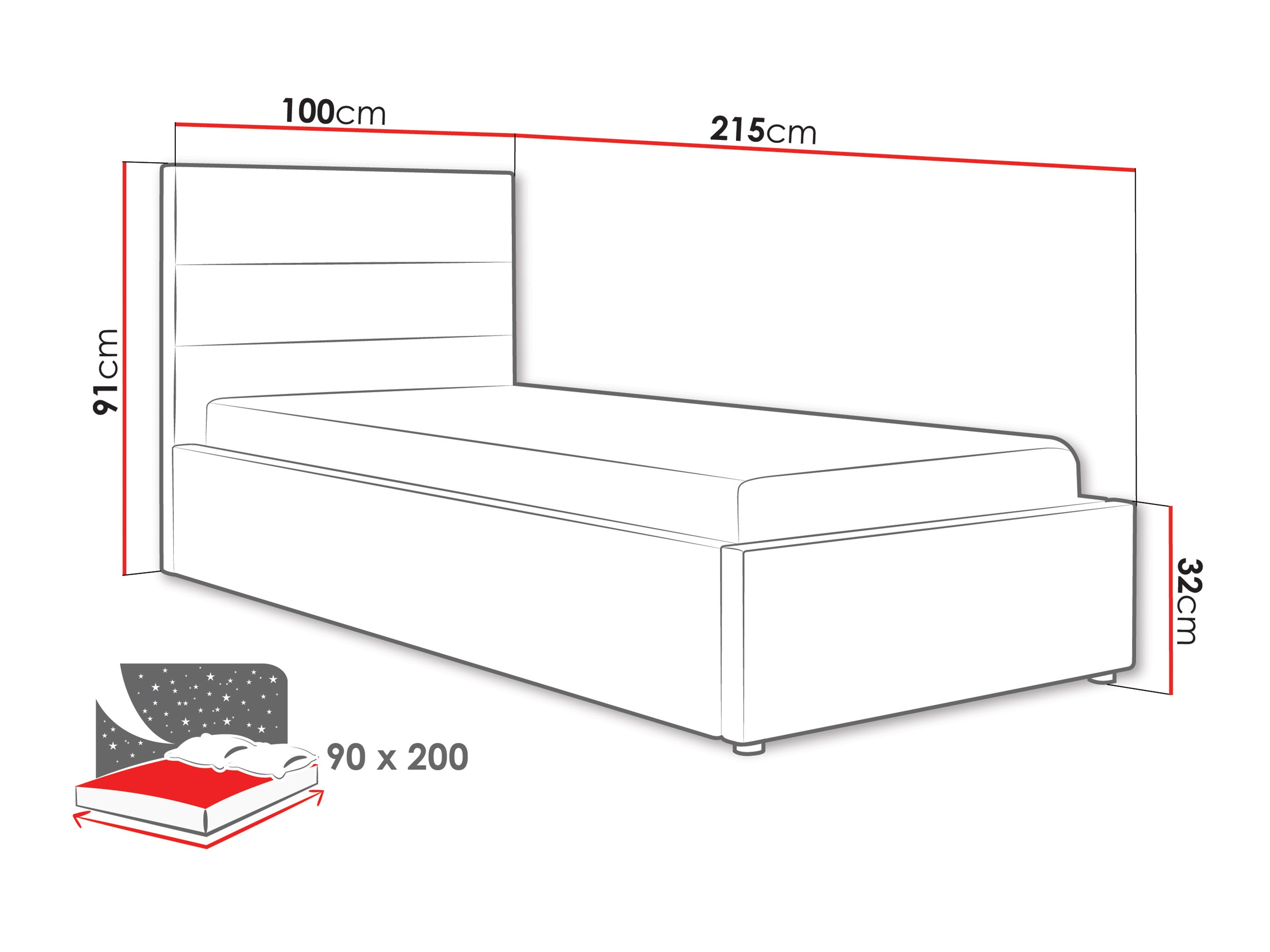 Bed Comfivo Fabos II (Hlr 05)