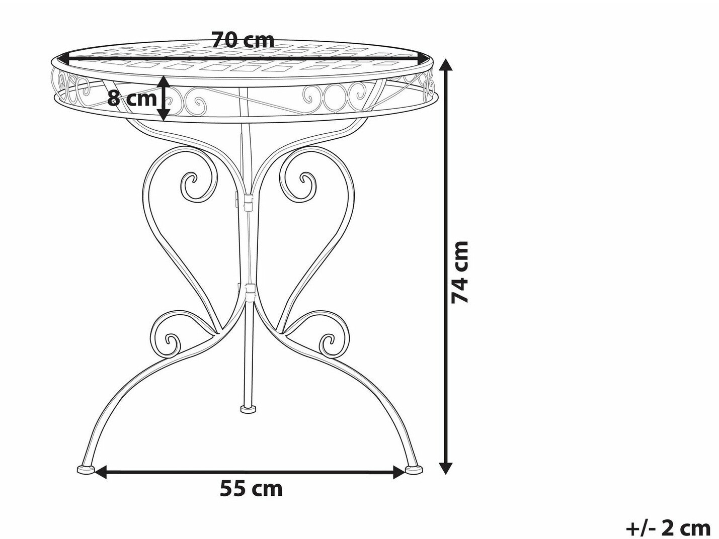 Outdoor table Berwyn 3225 (Pink)