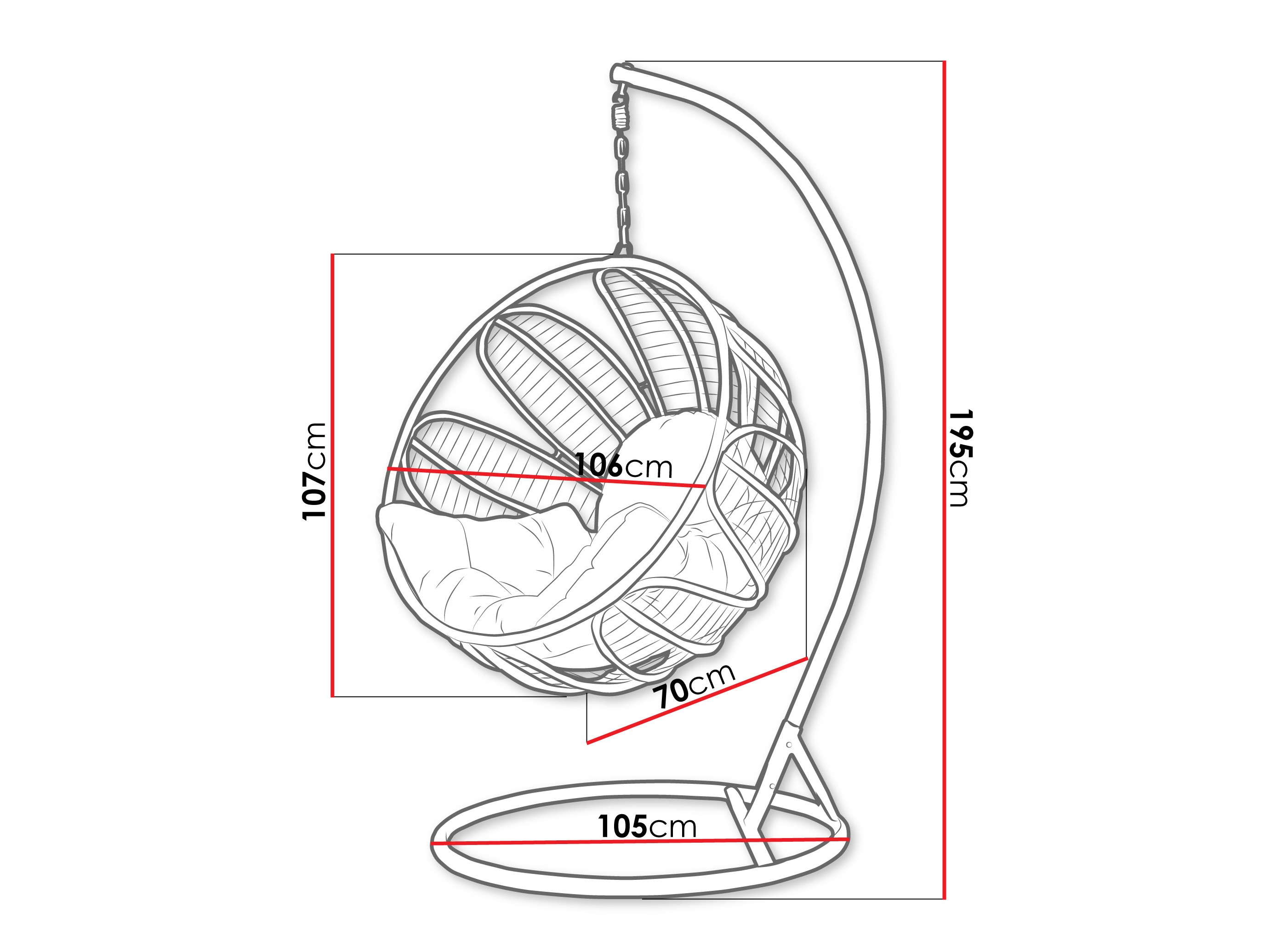 Κρεμαστή πολυθρόνα Comfivo Ingenium (Σκούρο πράσινο + Πράσινο)