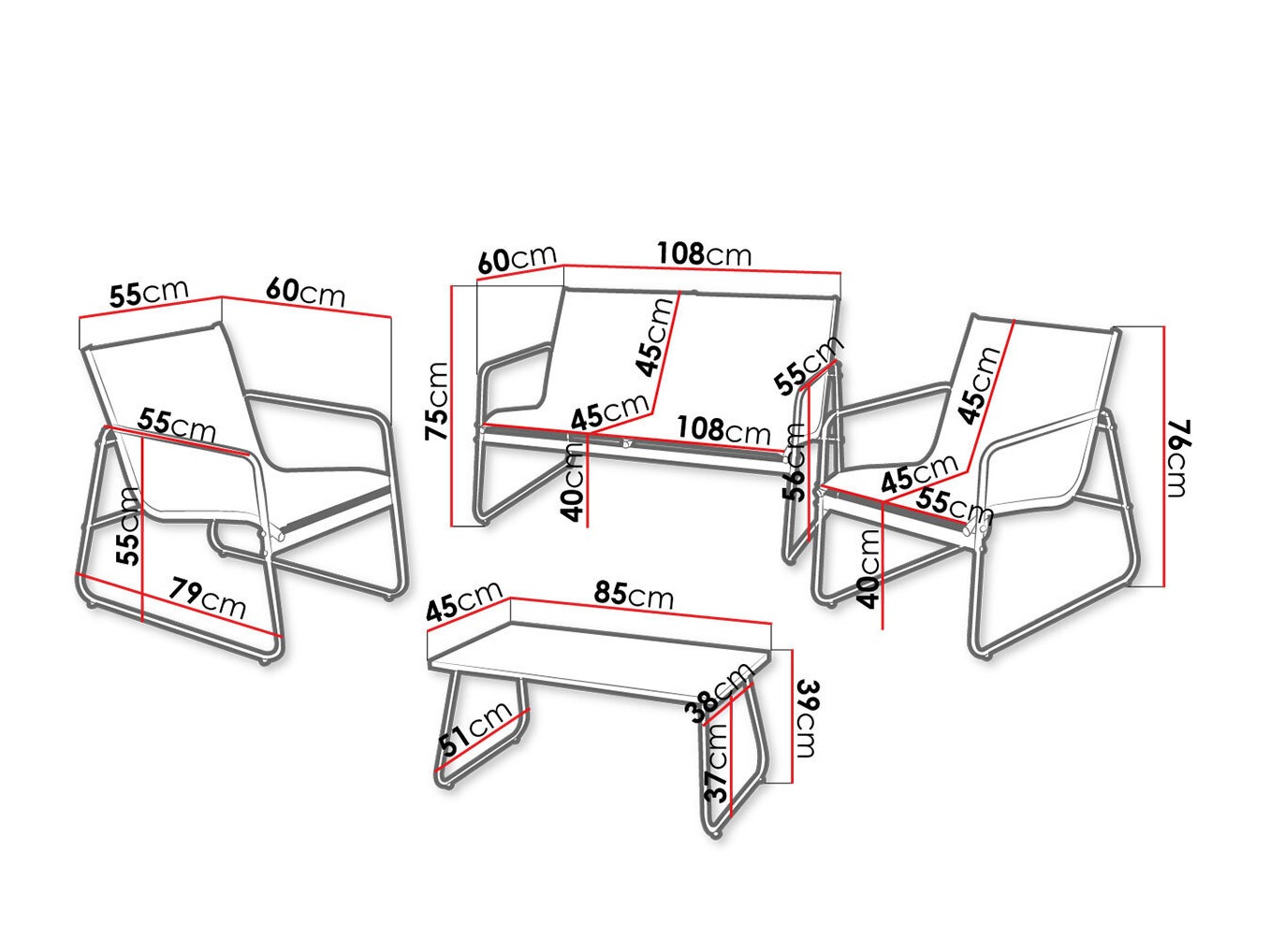 Σετ επίπλων εξωτερικού χώρου Aques