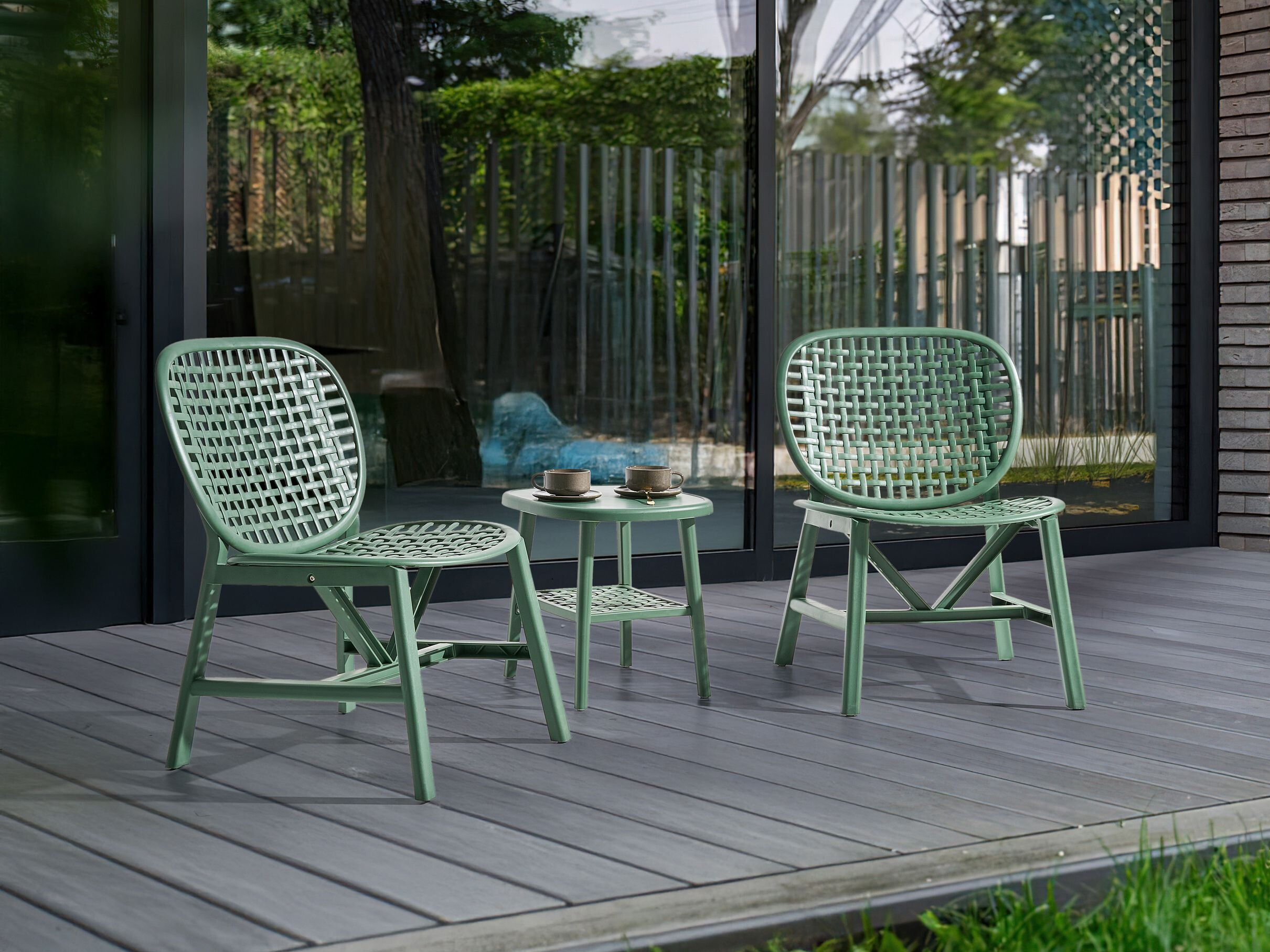 Σετ επίπλων μπαλκονιού Berwyn 3236 (Πράσινο)