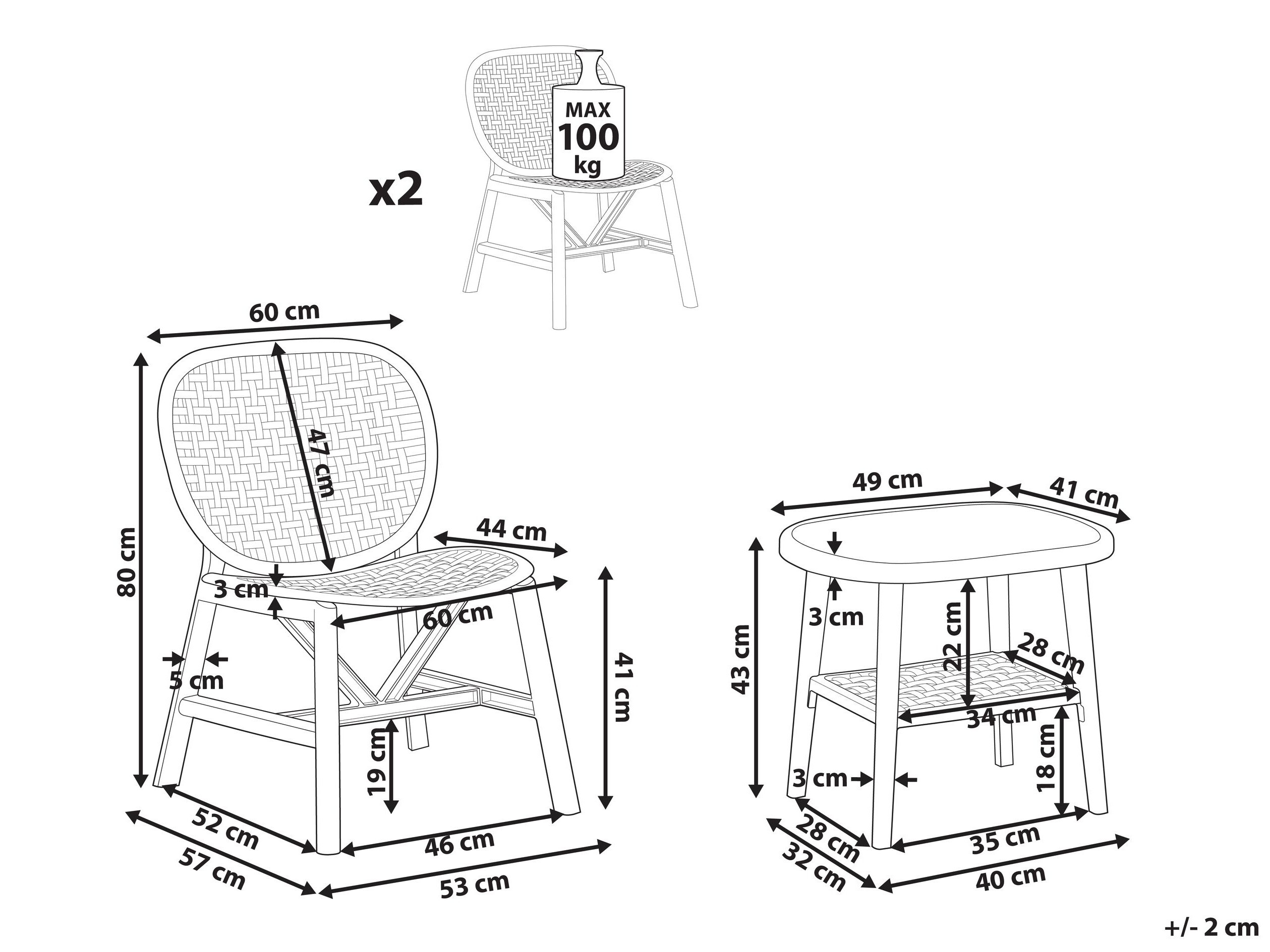 Σετ επίπλων μπαλκονιού Berwyn 3236 (Πράσινο)