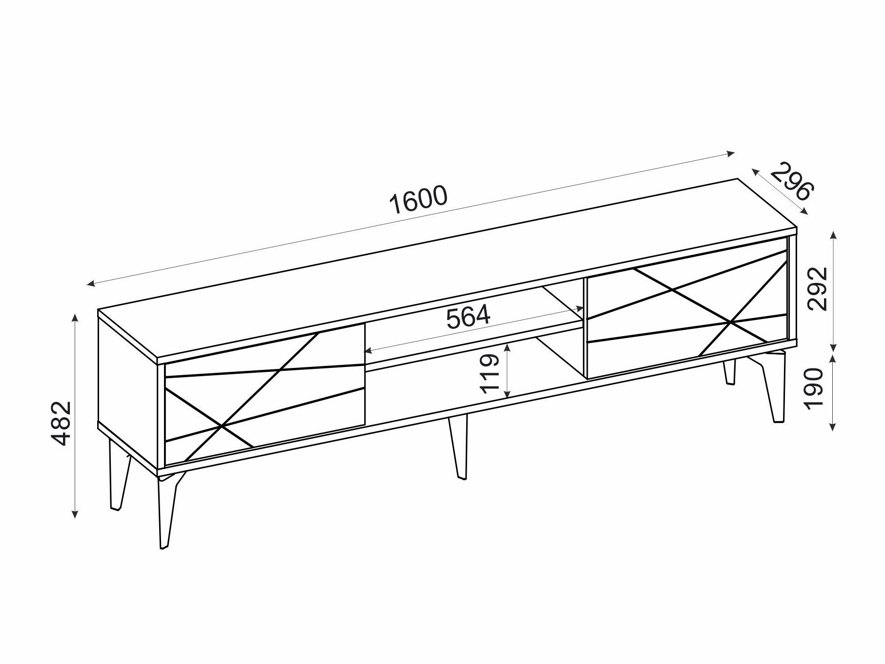 Έπιπλο τηλεόρασης Kailua 2535 (Ανθρακί)