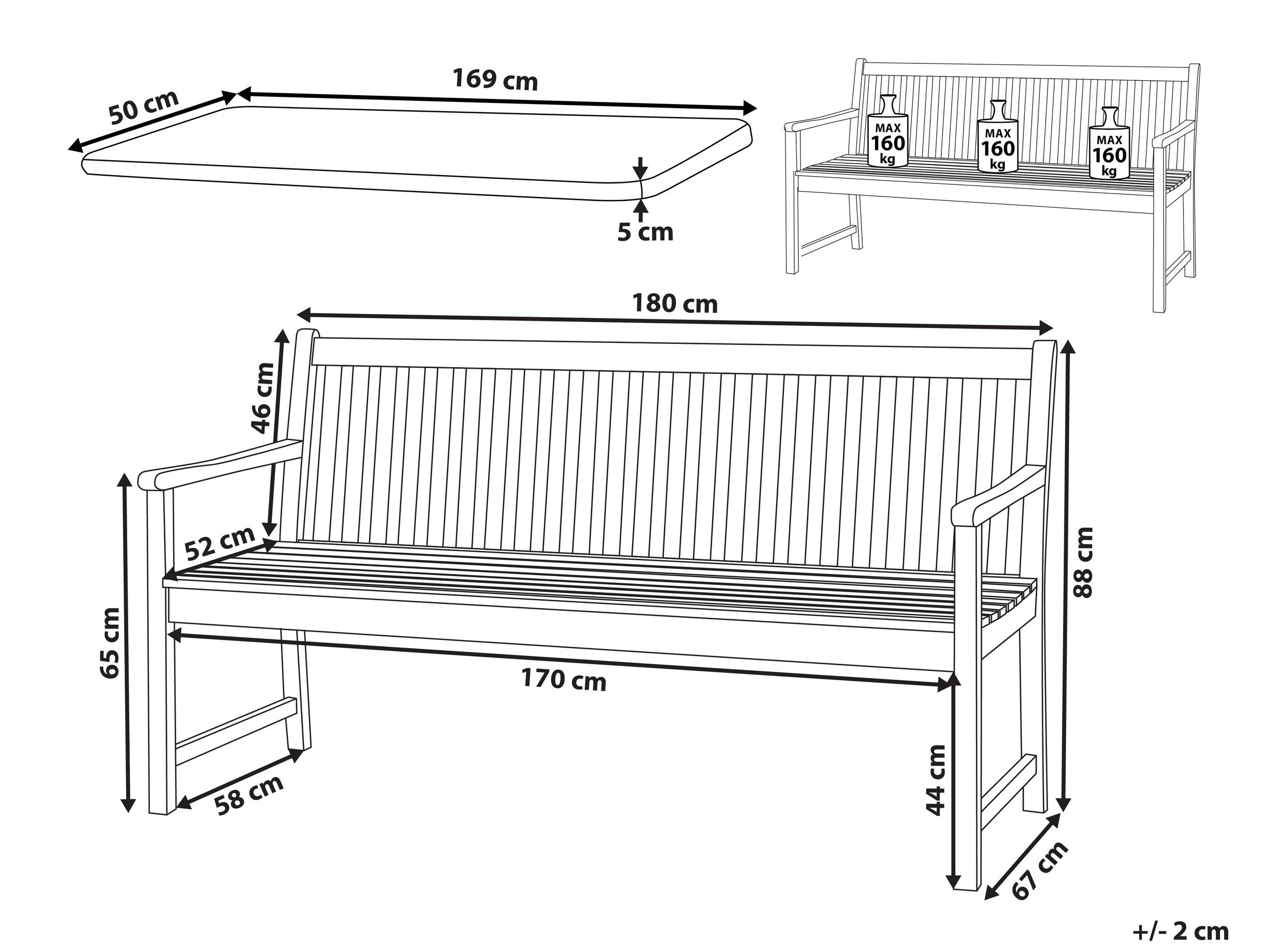 Παγκάκι εξωτερικού χώρου Berwyn 3244